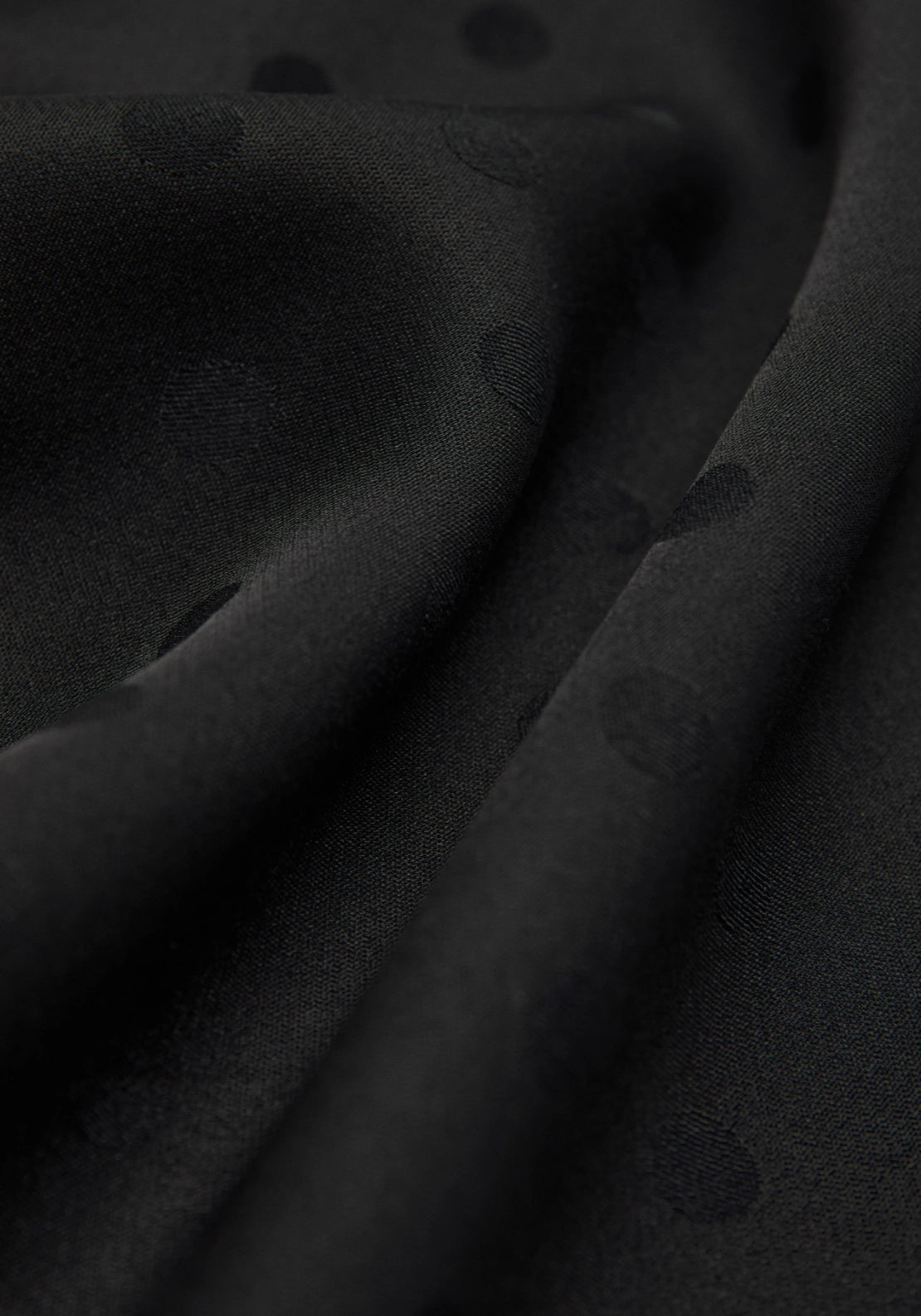 Polka Dot Jacquard Scarf - Black