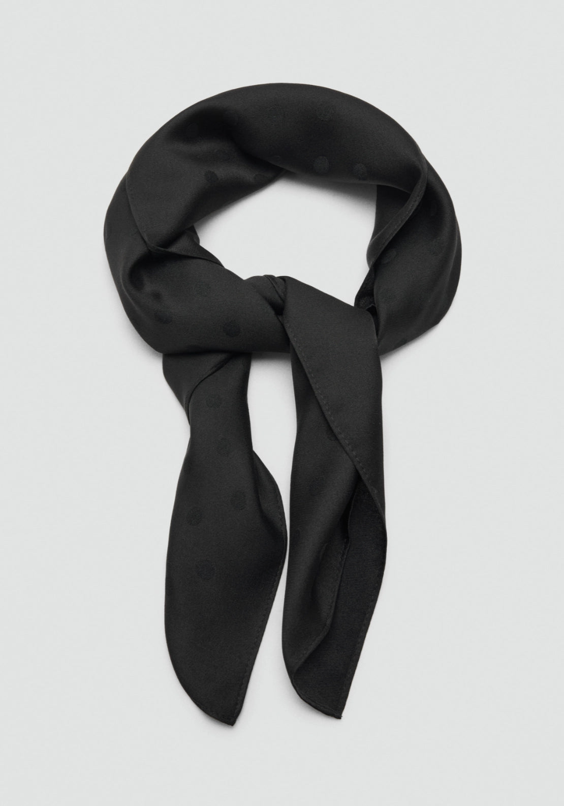 Polka Dot Jacquard Scarf - Black