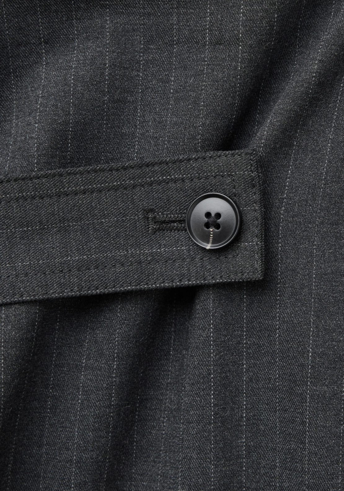 Pinstripe Adjustable Hem Trousers - Grey