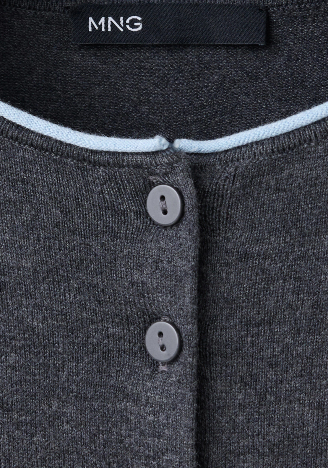 Knit Cardigan With Contrasting Trims - Grey