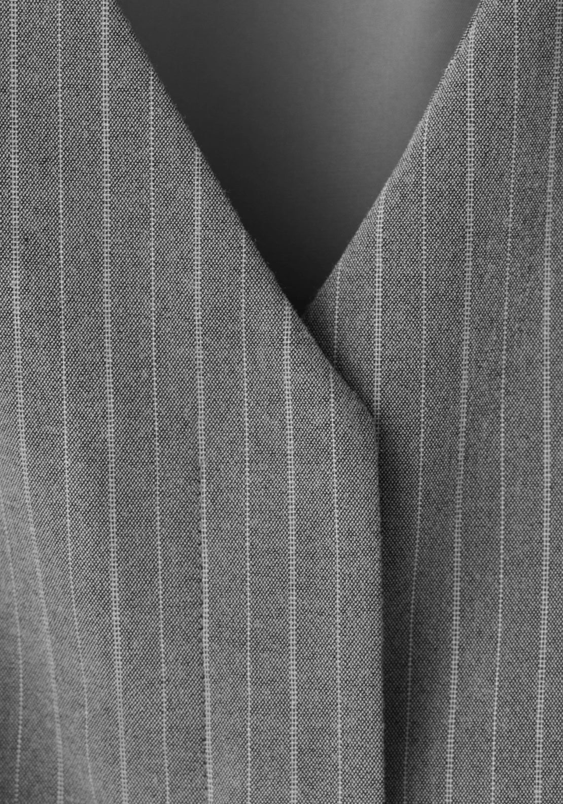 Pinstriped Belted Jumpsuit - Grey
