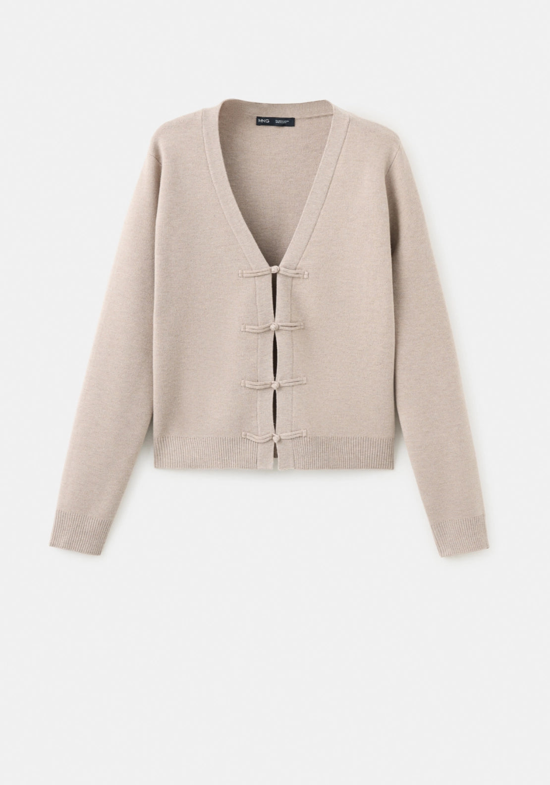 Toggle Fastening Knit Cardigan - Brown