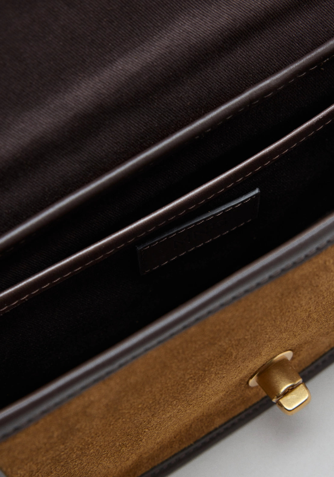 Leather &amp; Cotton Crossbody Bag - Brown