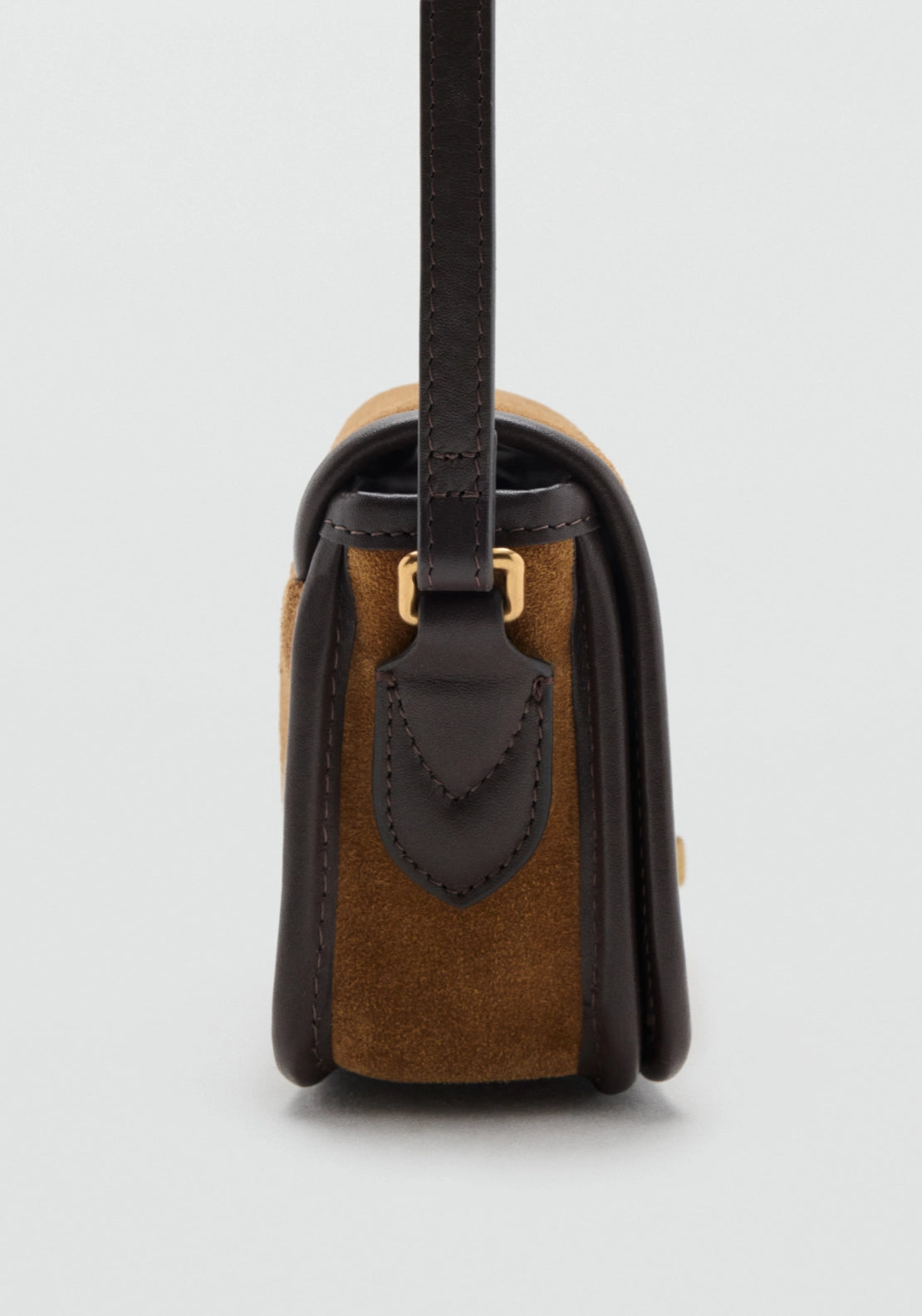 Leather &amp; Cotton Crossbody Bag - Brown