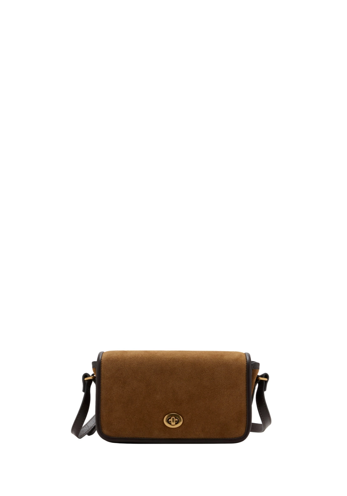 Leather &amp; Cotton Crossbody Bag - Brown