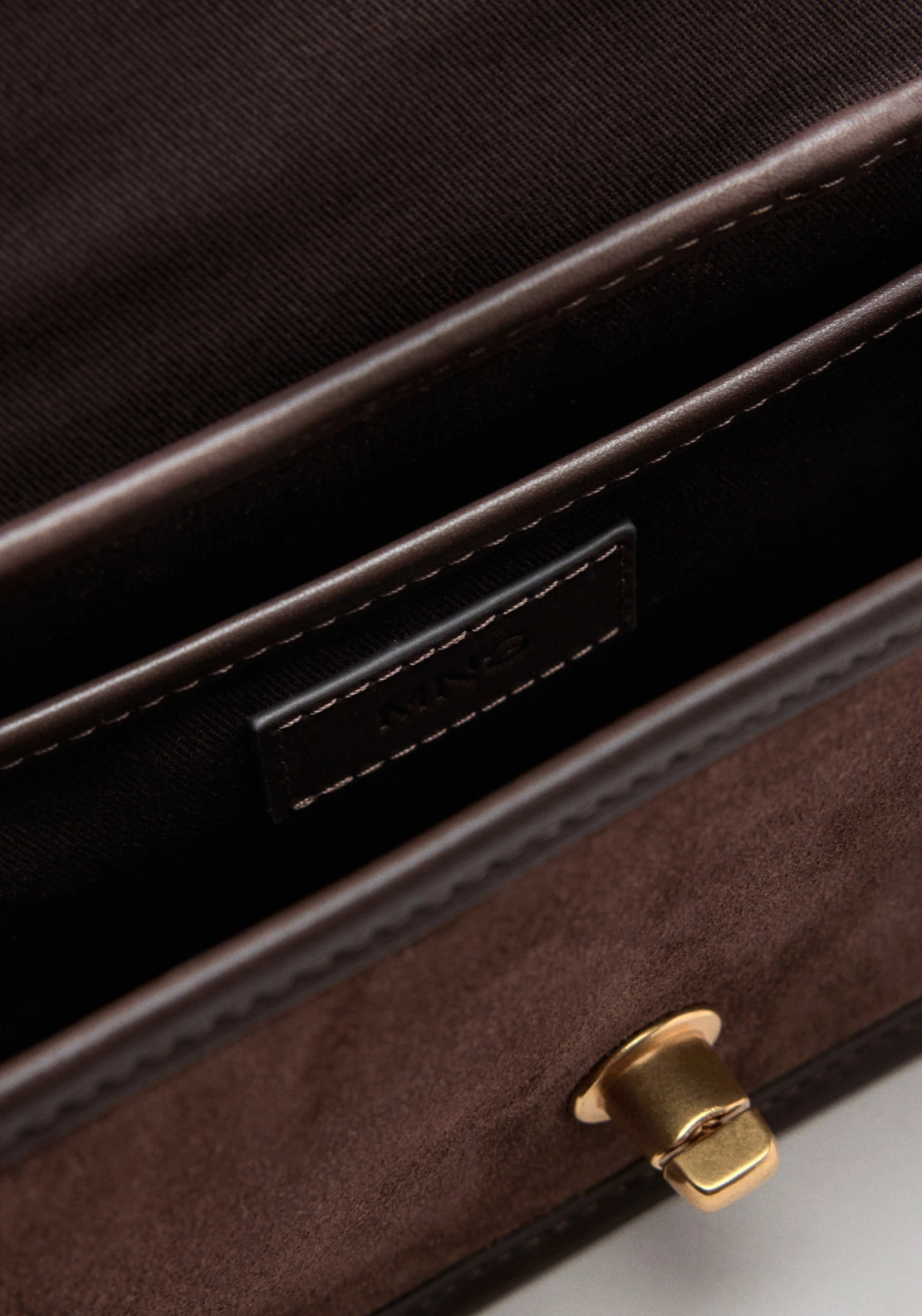 Leather &amp; Cotton Crossbody Bag - Brown