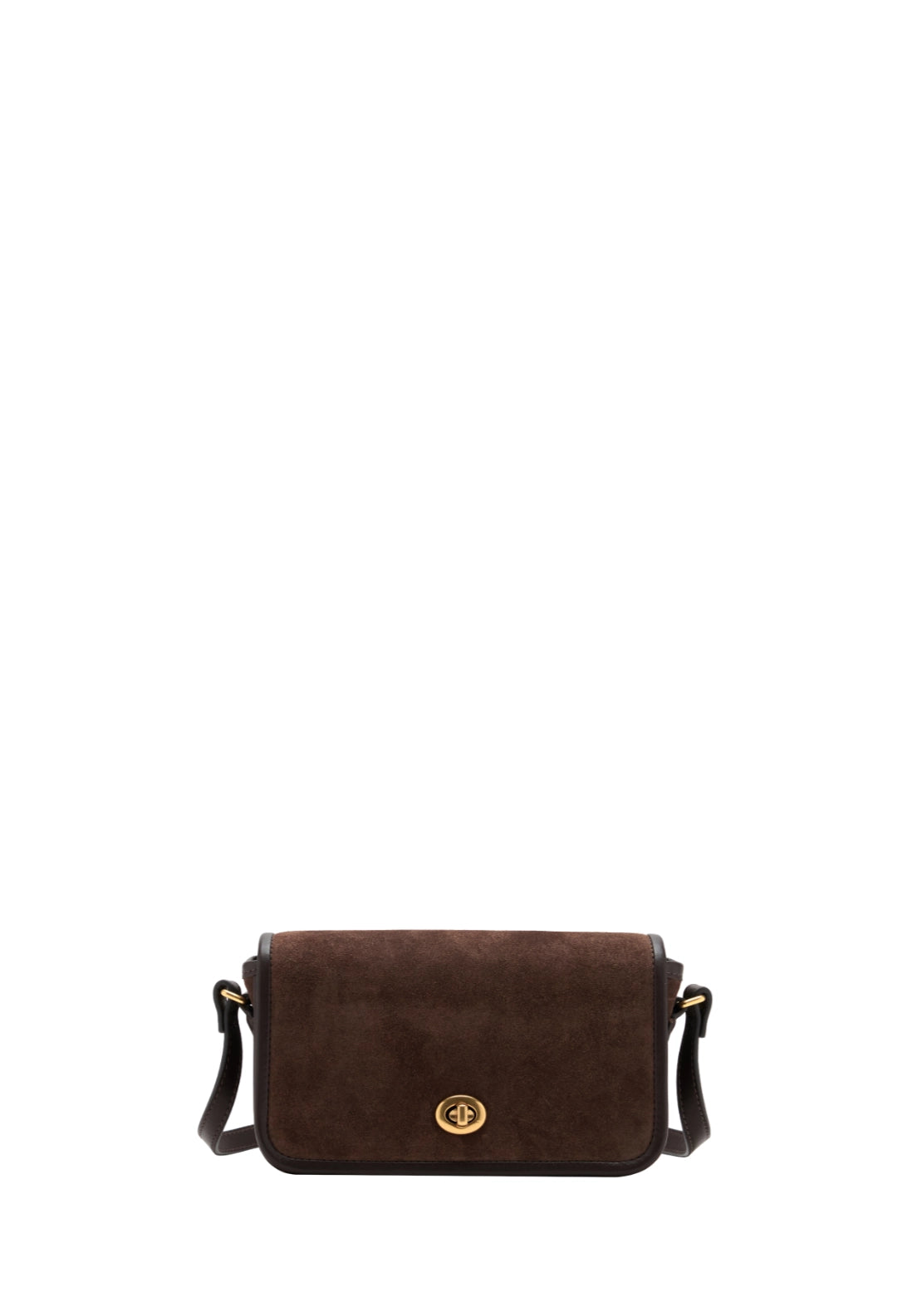 Leather &amp; Cotton Crossbody Bag - Brown