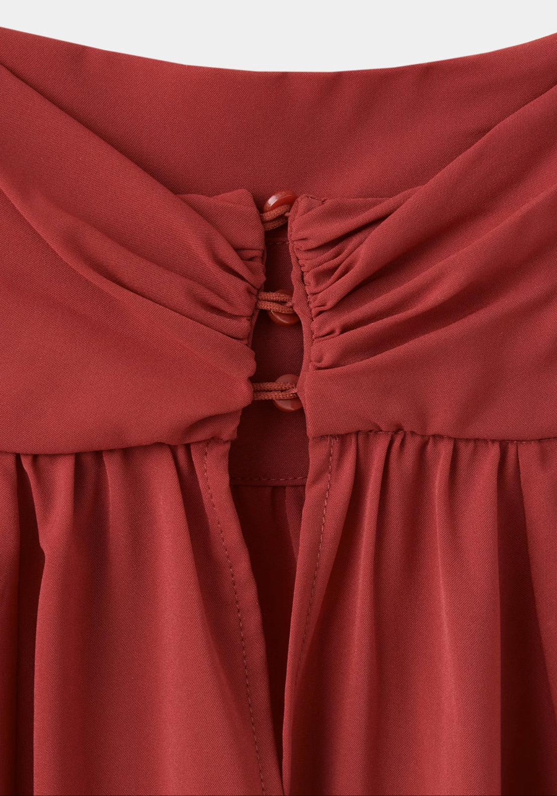 Mango Ruched High Neck Blouse - Burgundy 5 Shaws Department Stores