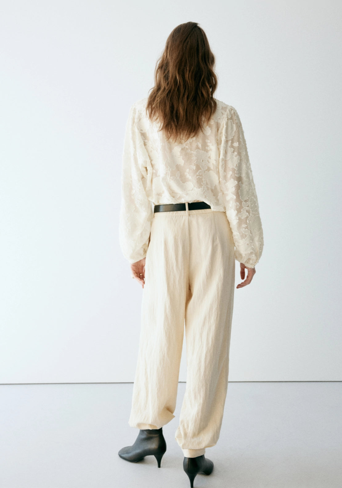 Lyocell Blouse With Embroidered Details - Cream