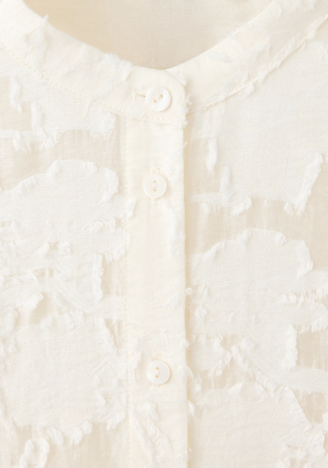 Lyocell Blouse With Embroidered Details - Cream