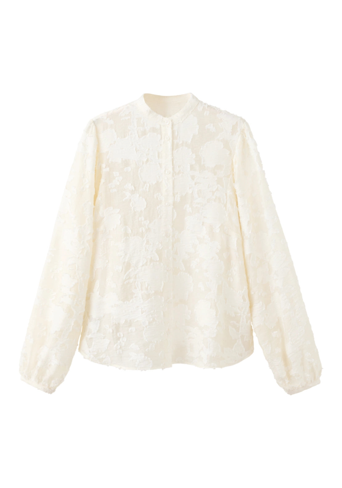 Lyocell Blouse With Embroidered Details - Cream