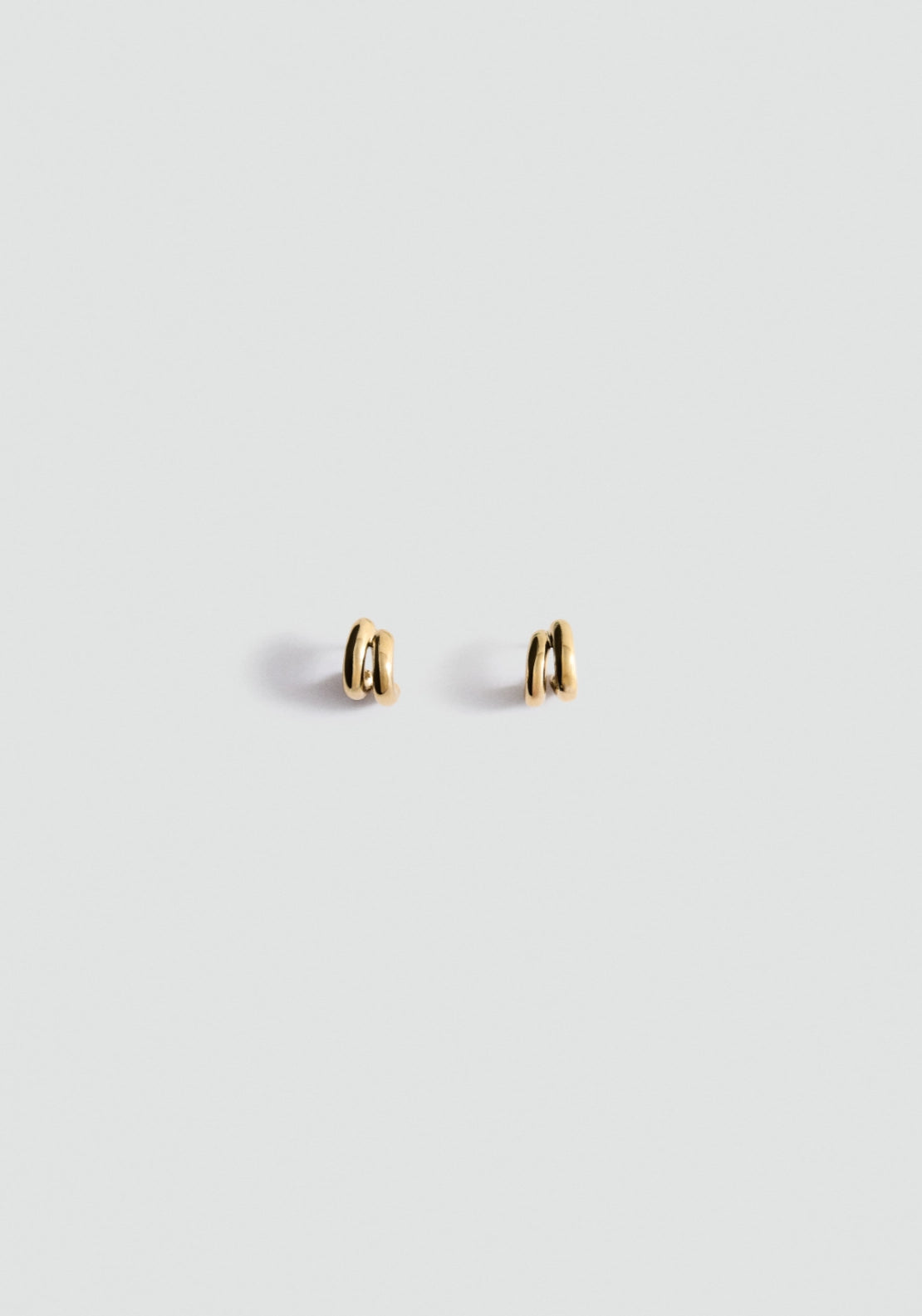 Stainless Steel Double Hoop Earrings - Silver