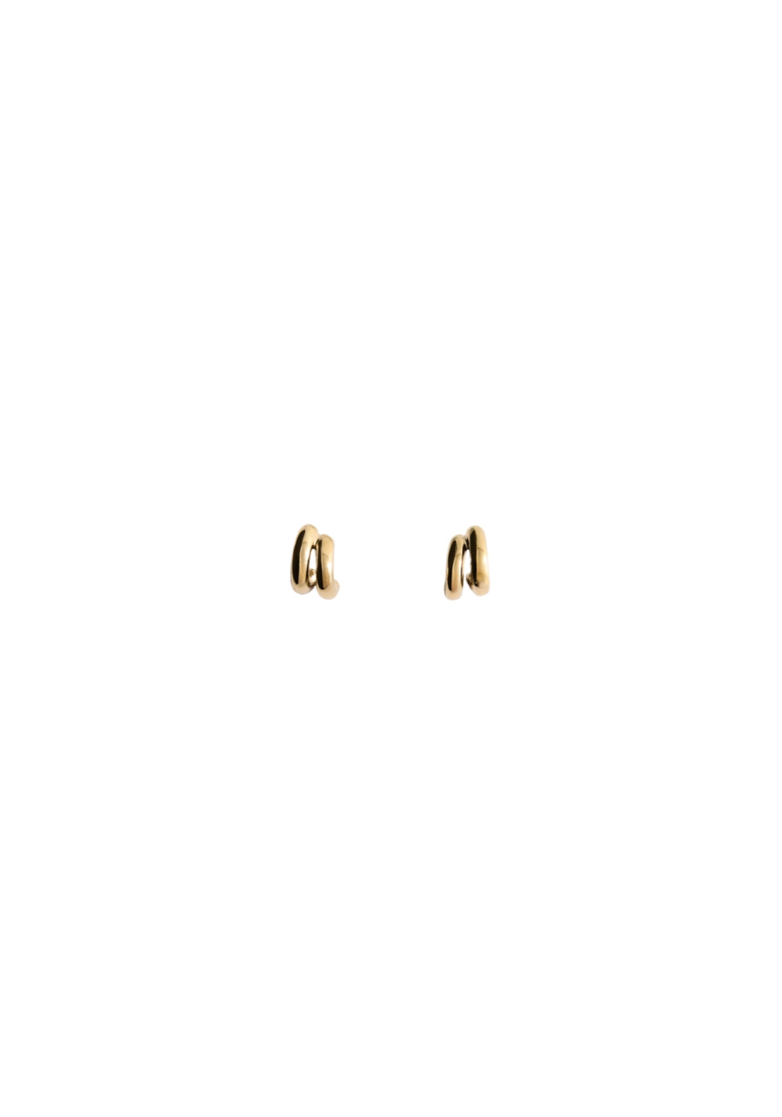 Stainless Steel Double Hoop Earrings - Silver