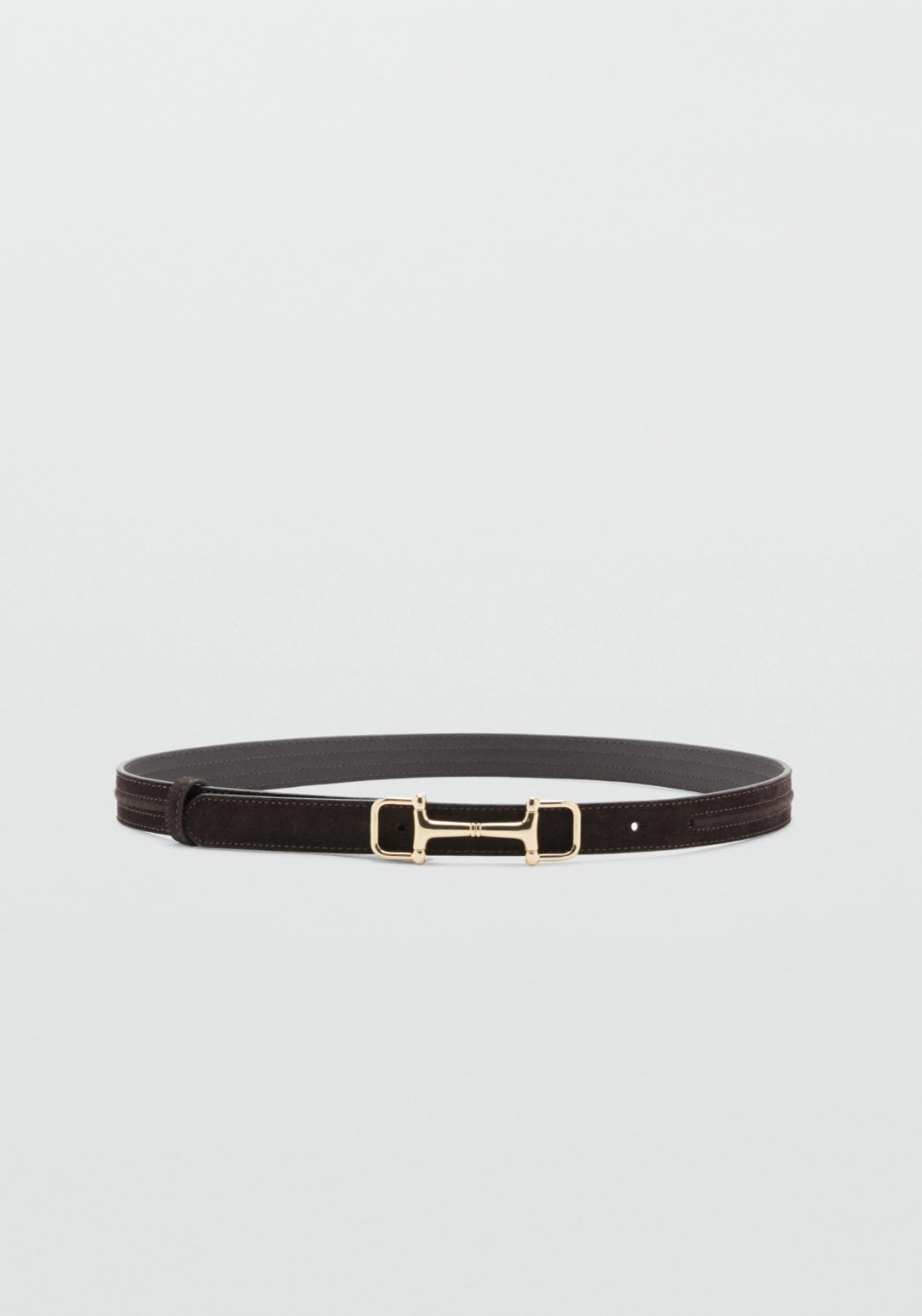 Equestrian Style Leather Belt - Brown