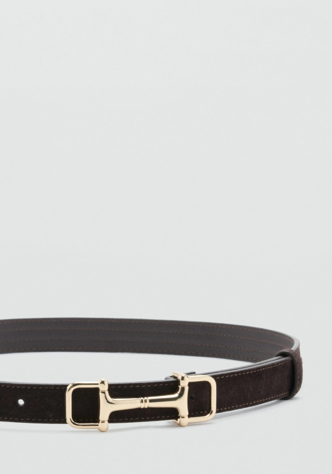 Equestrian Style Leather Belt - Brown
