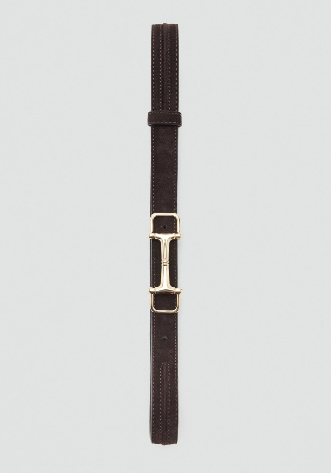 Equestrian Style Leather Belt - Brown