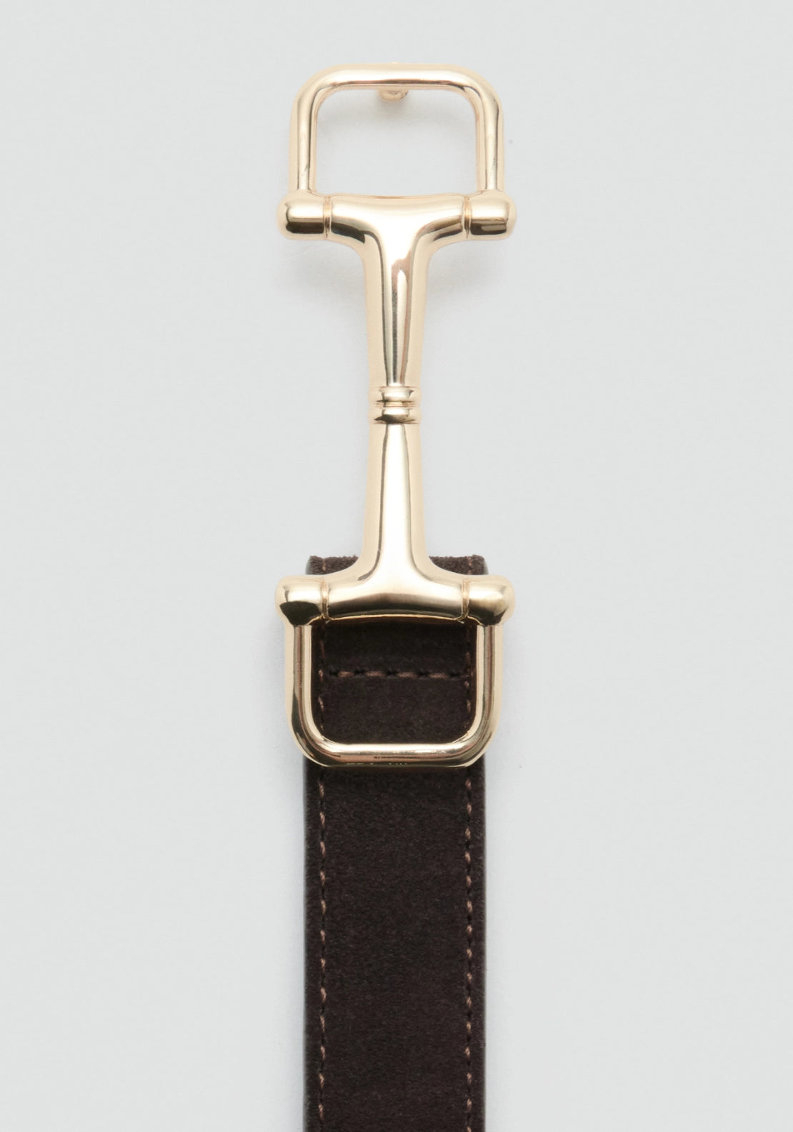 Equestrian Style Leather Belt - Brown