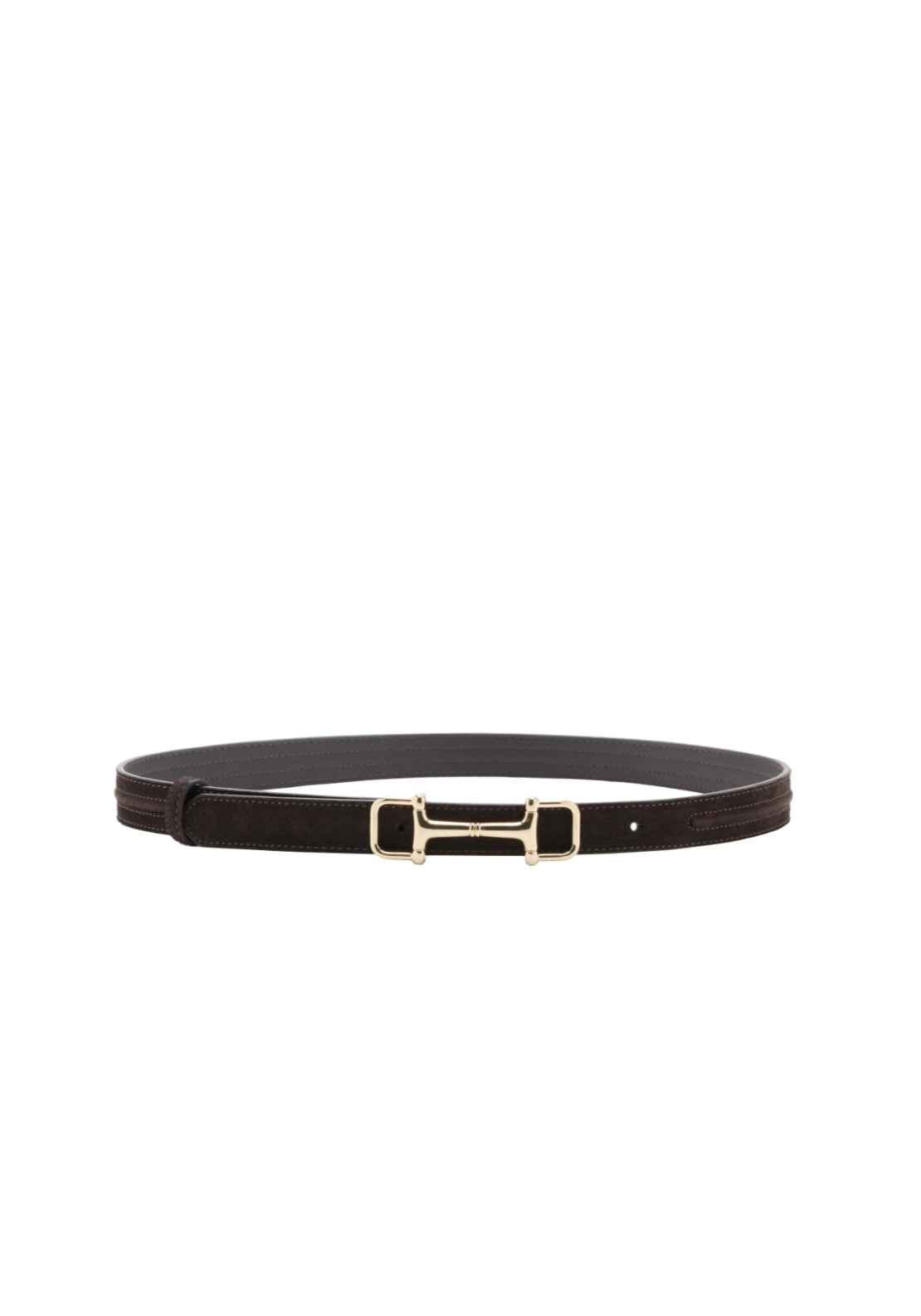 Equestrian Style Leather Belt - Brown