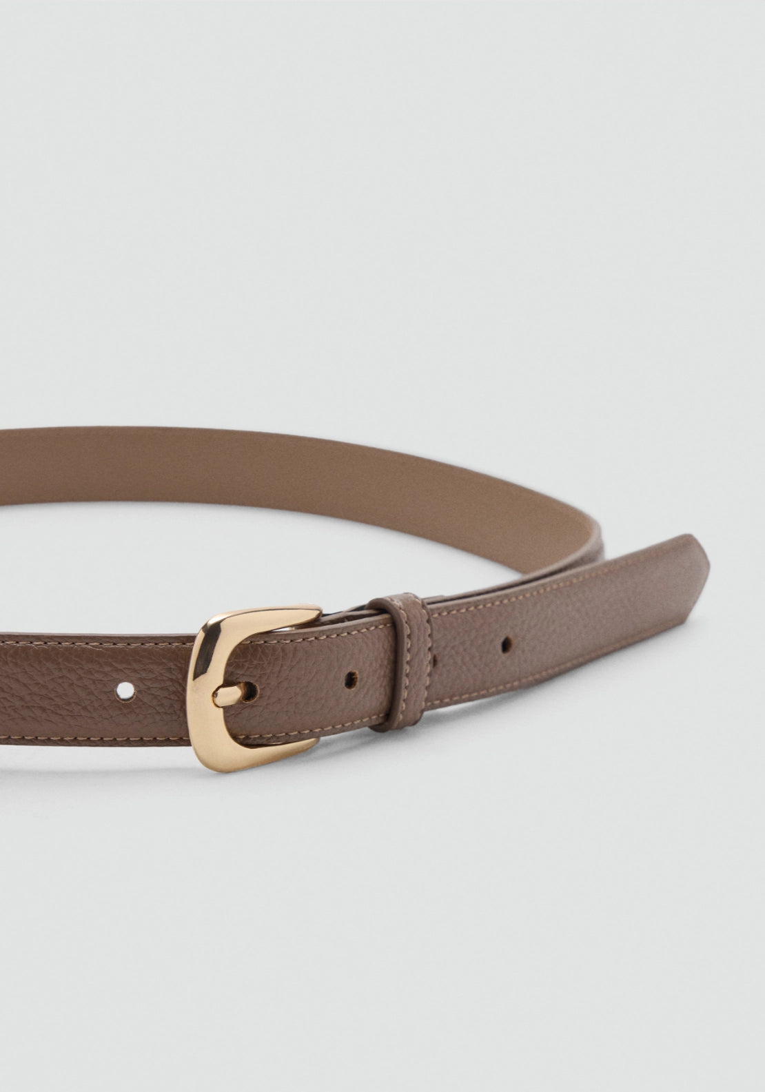 Narrow Belt With Embossed Effect - Brown