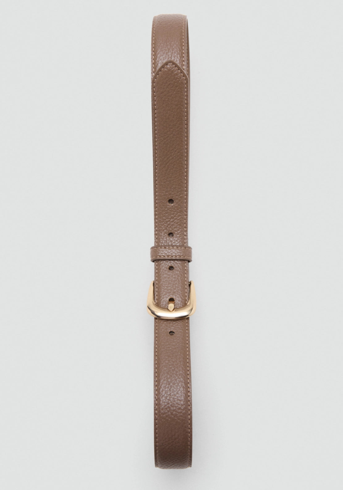 Narrow Belt With Embossed Effect - Brown