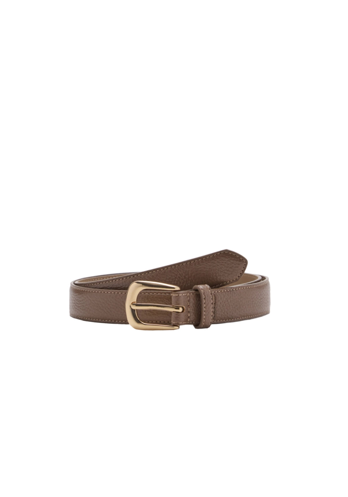 Narrow Belt With Embossed Effect - Brown