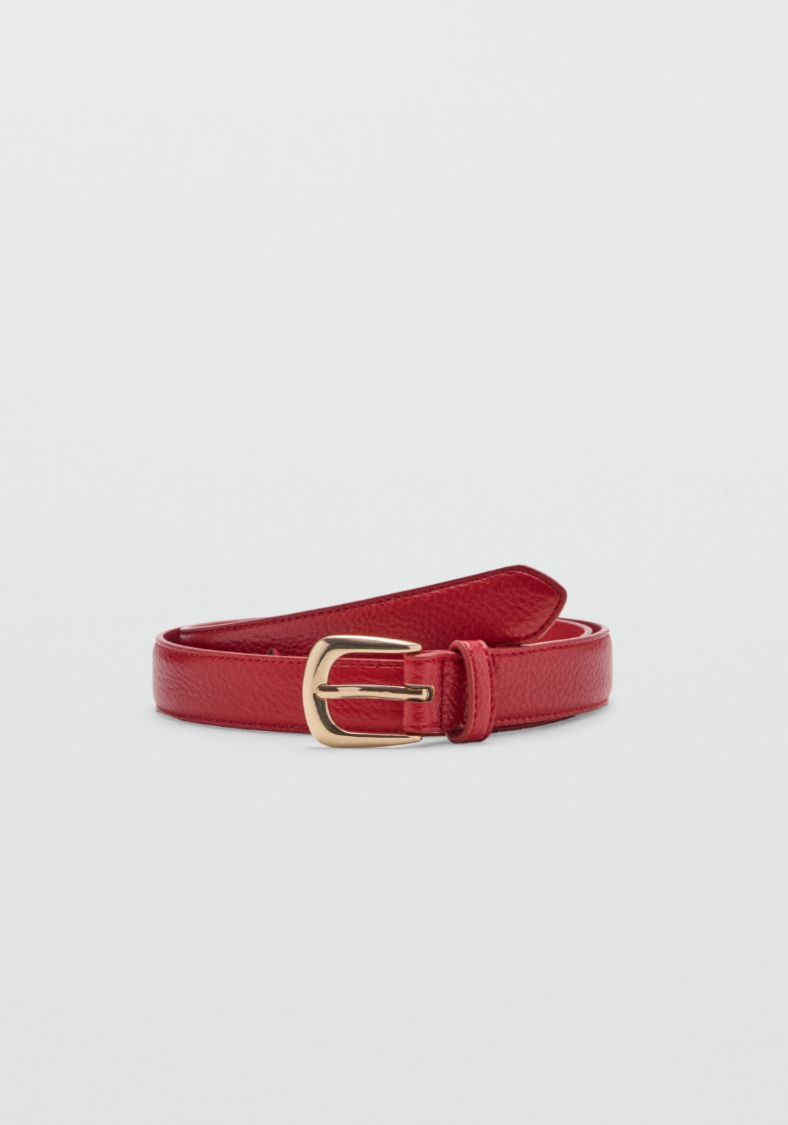 Narrow Belt With Embossed Effect - Brown