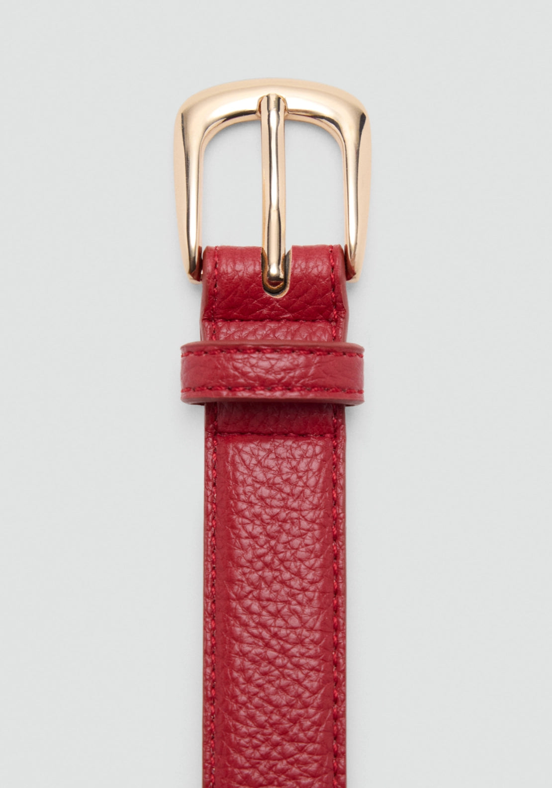 Narrow Belt With Embossed Effect - Brown