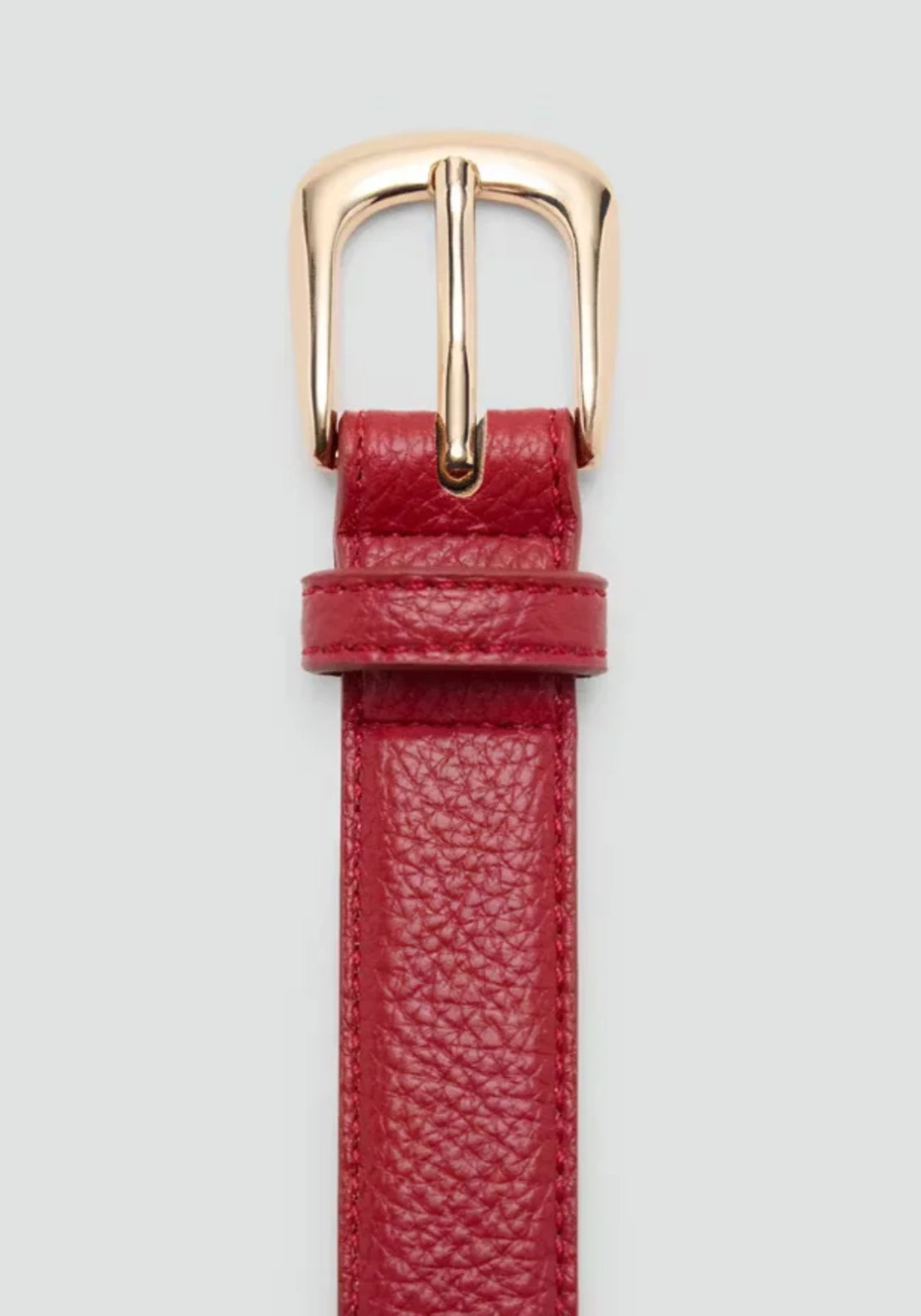 Narrow Belt With Embossed Effect - Red