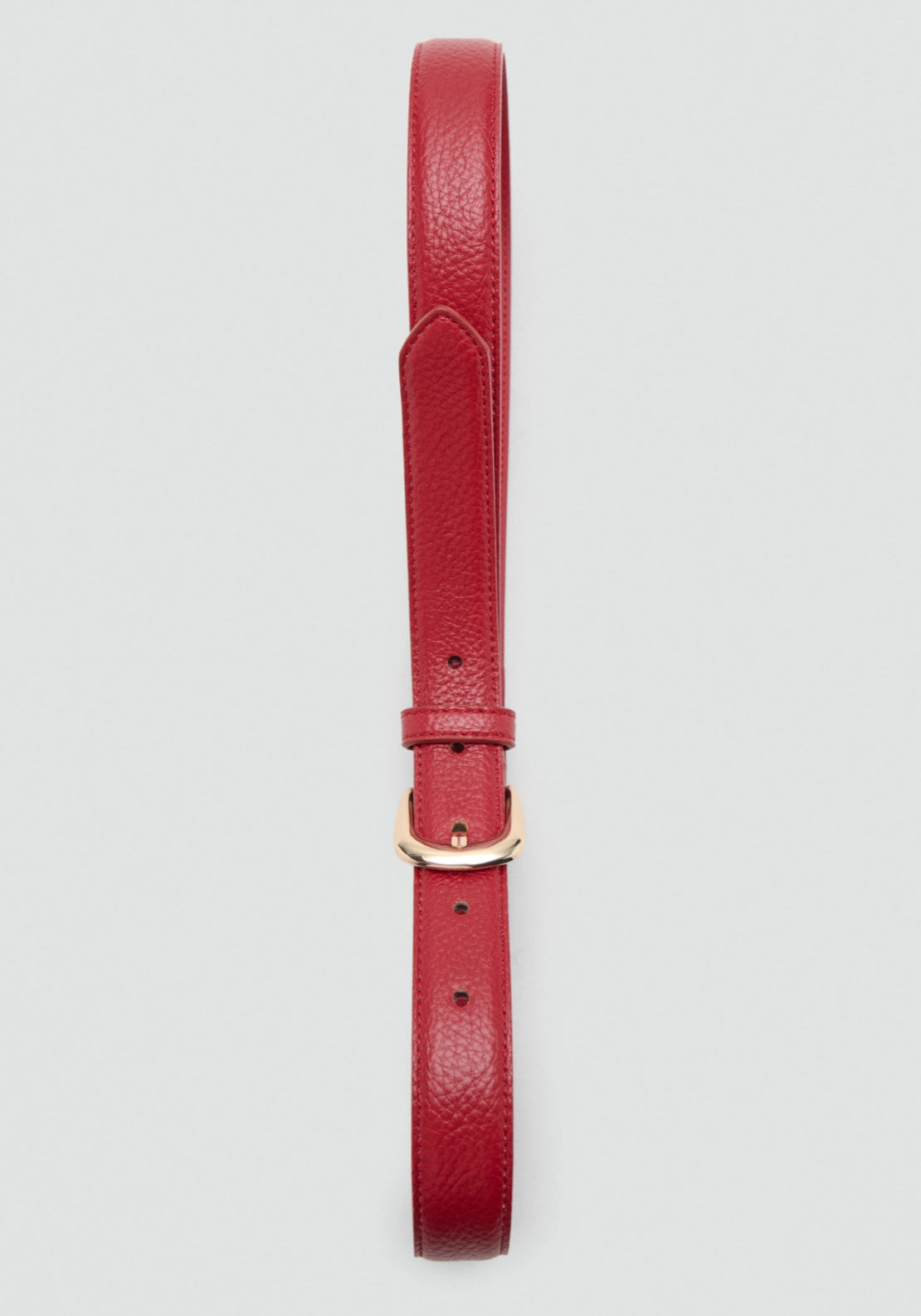 Narrow Belt With Embossed Effect - Brown