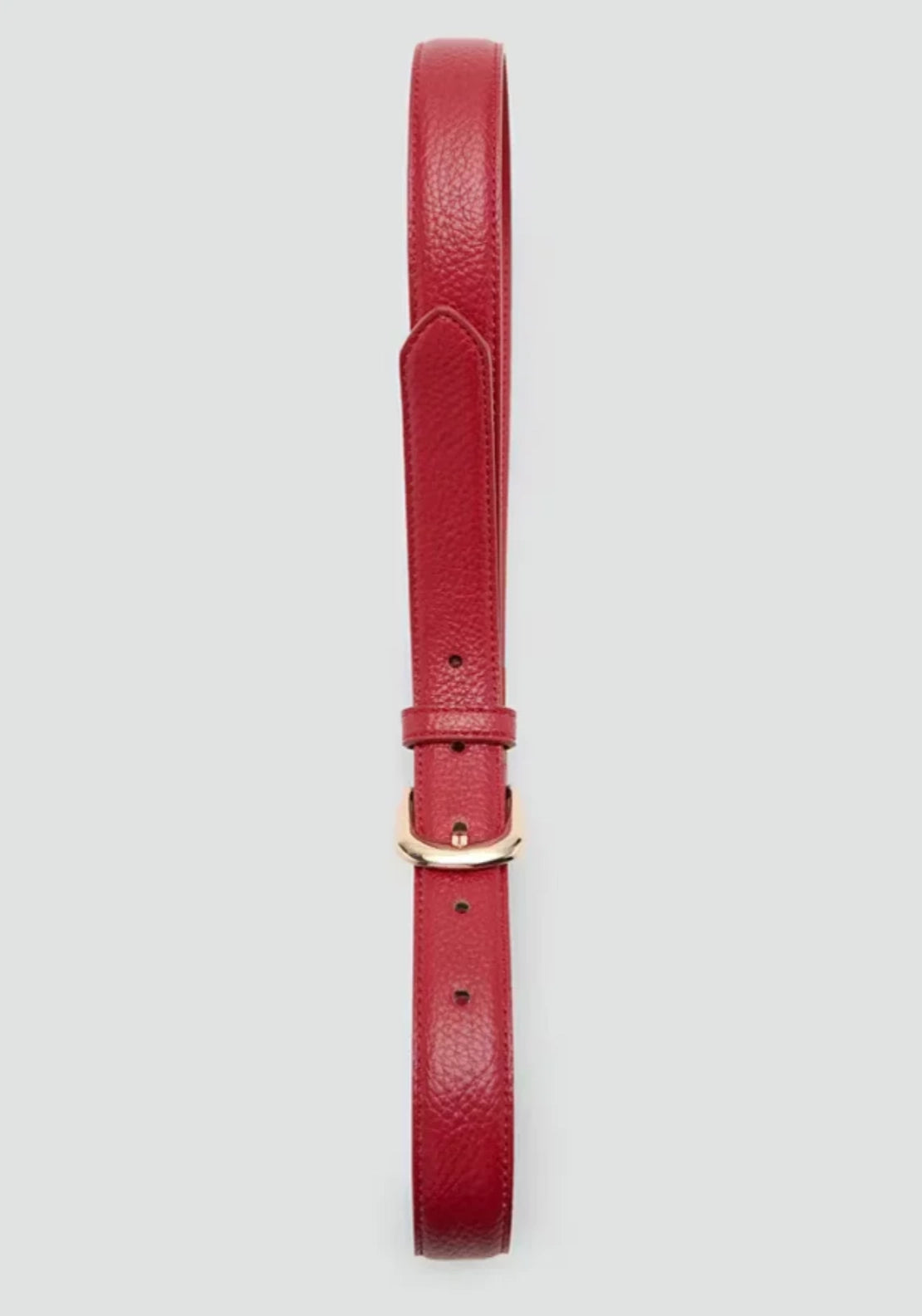 Narrow Belt With Embossed Effect - Red