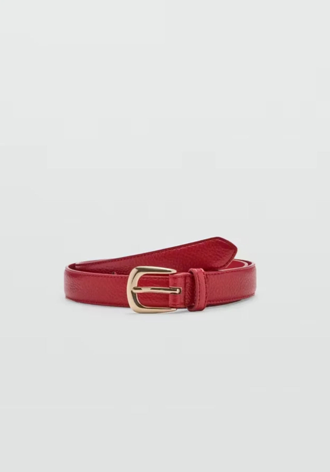Narrow Belt With Embossed Effect - Red