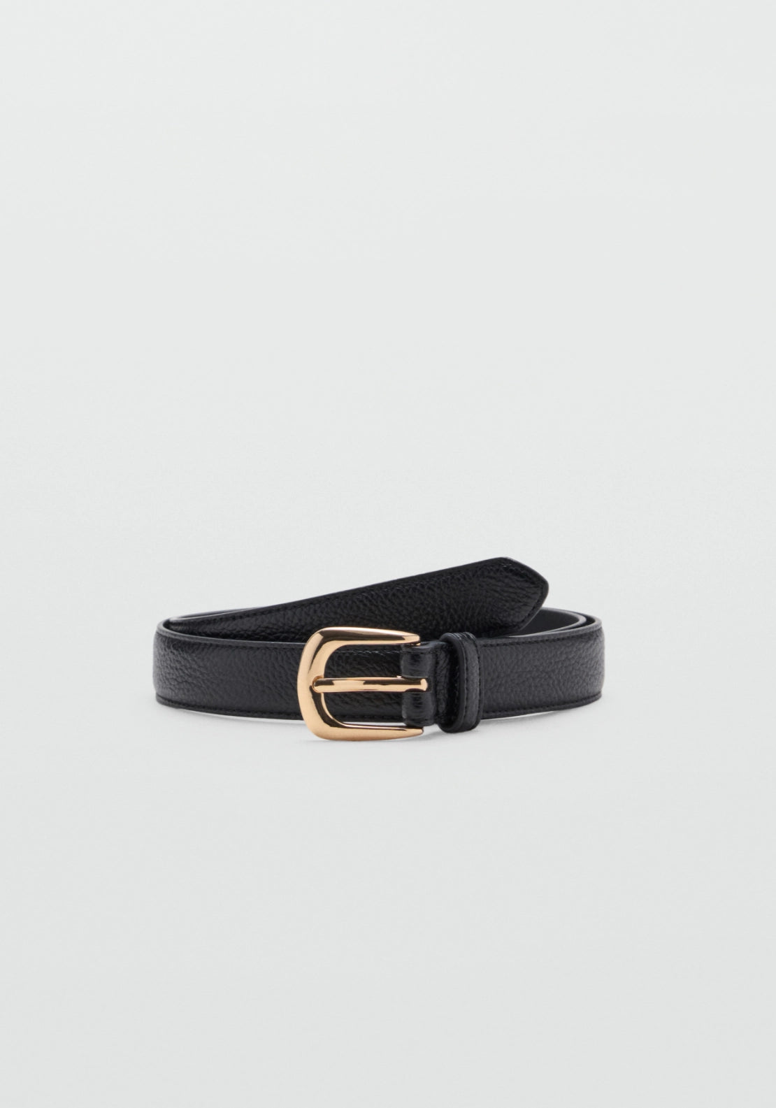 Narrow Belt With Embossed Effect - Brown