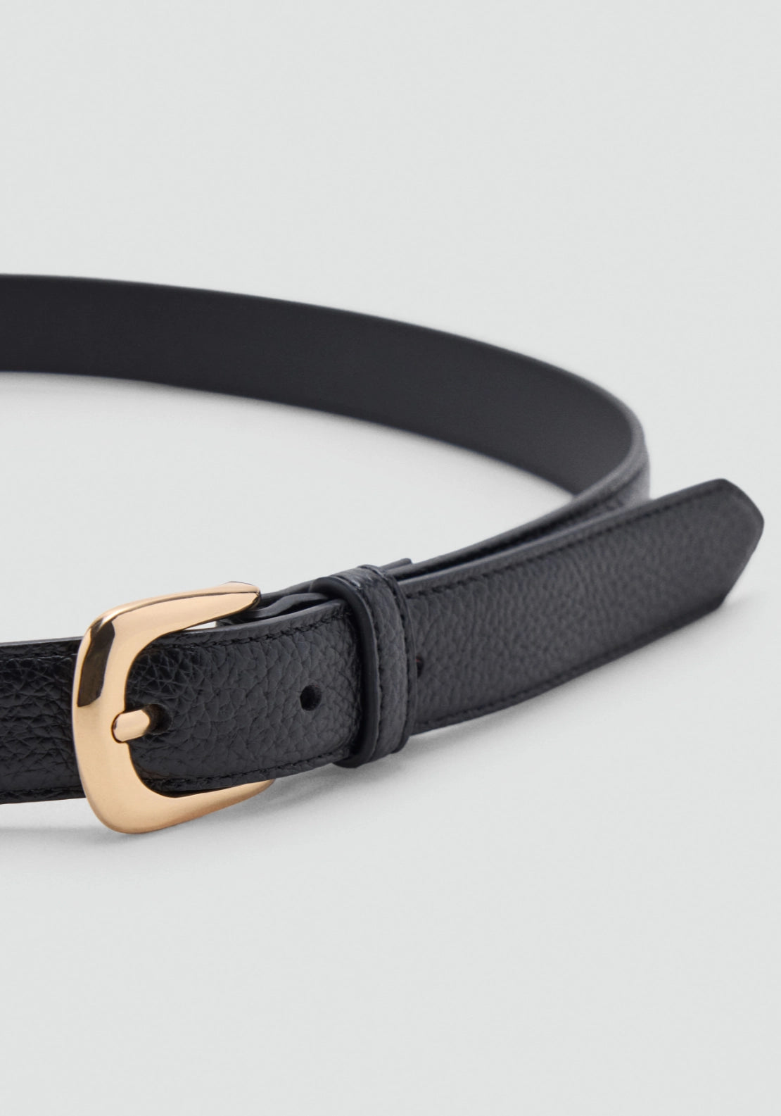 Narrow Belt With Embossed Effect - Brown