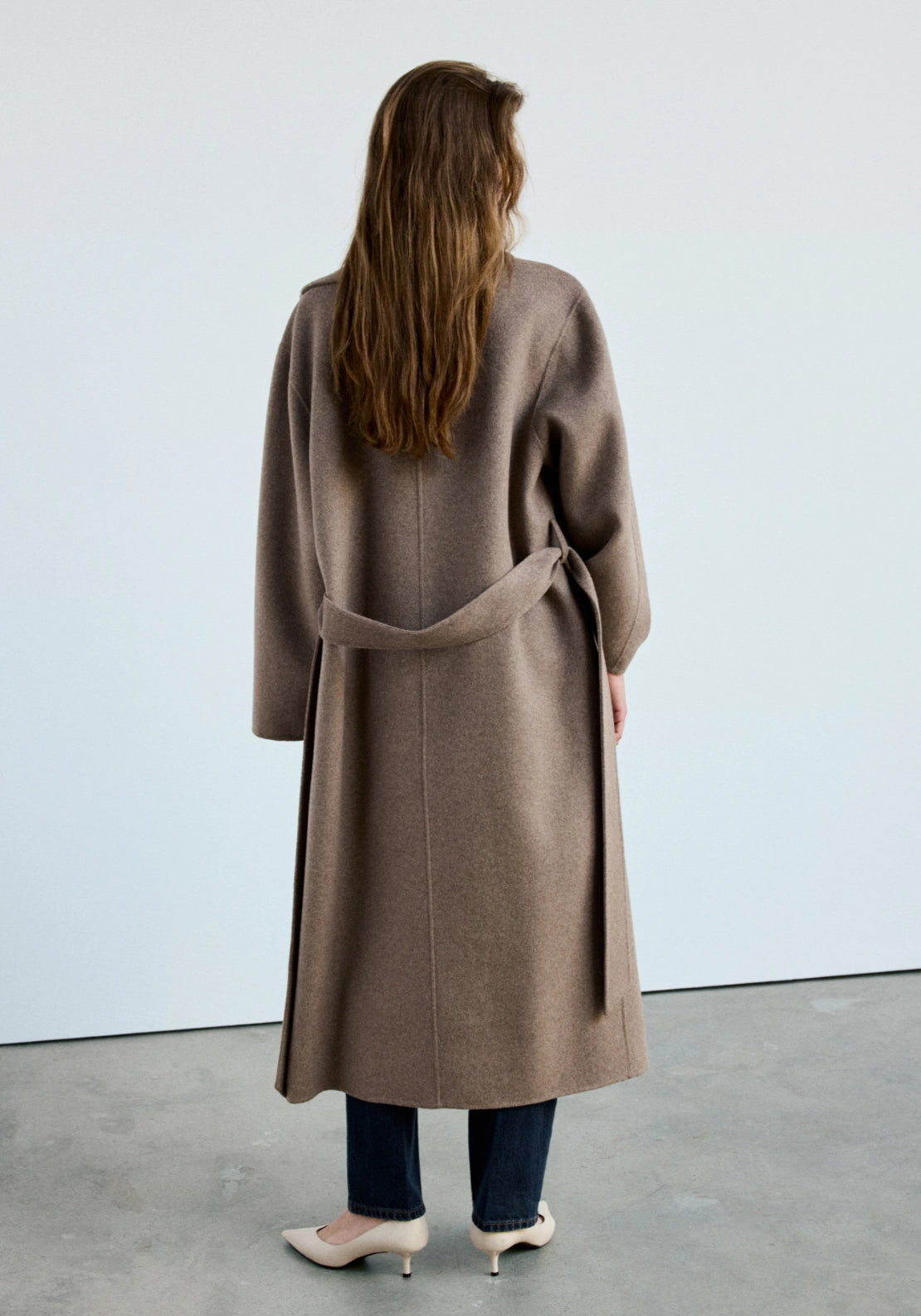 Handmade Wool Coat With Belt - Brown