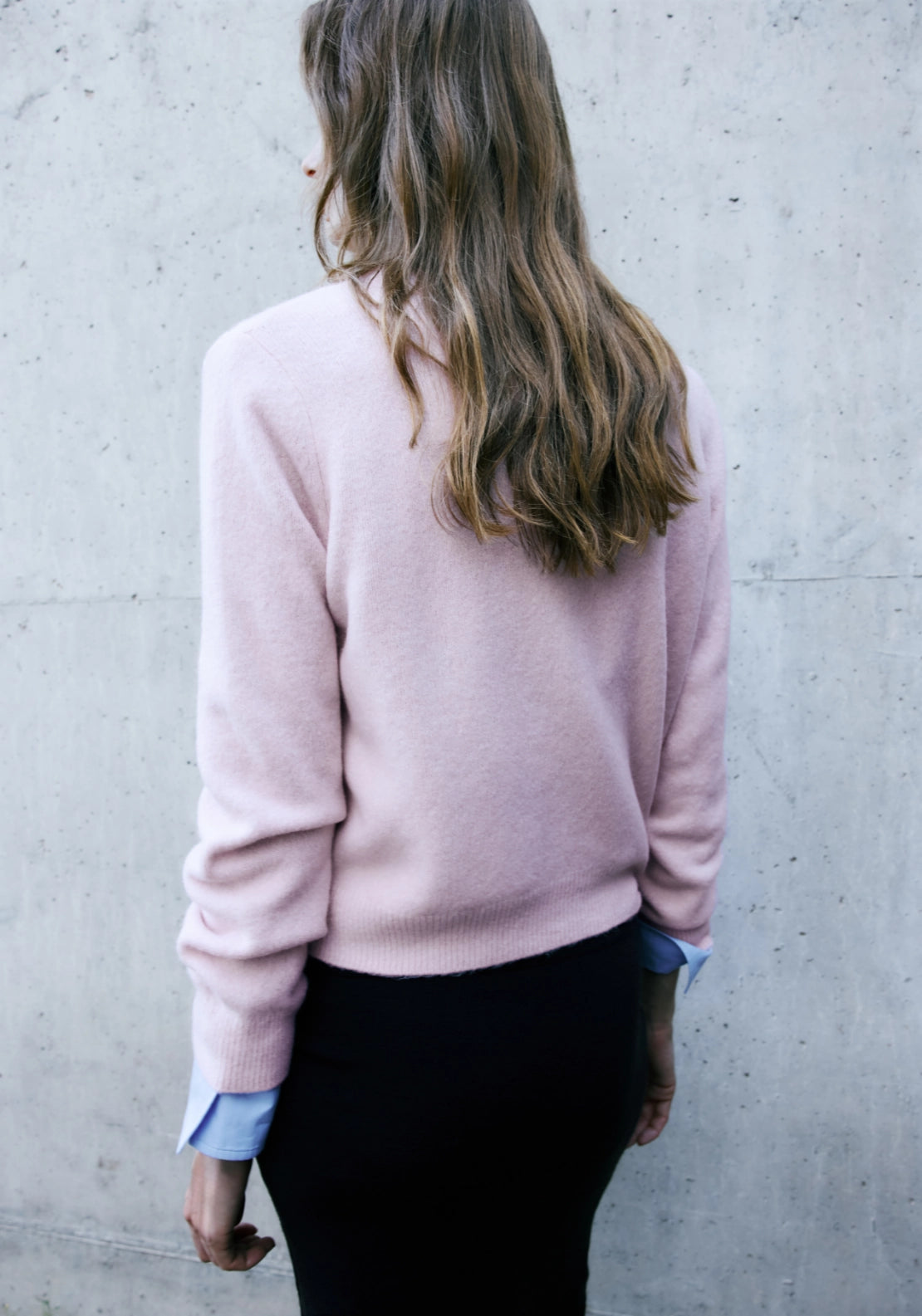 Knitted Cardigan With Bandana Scarf - Pink