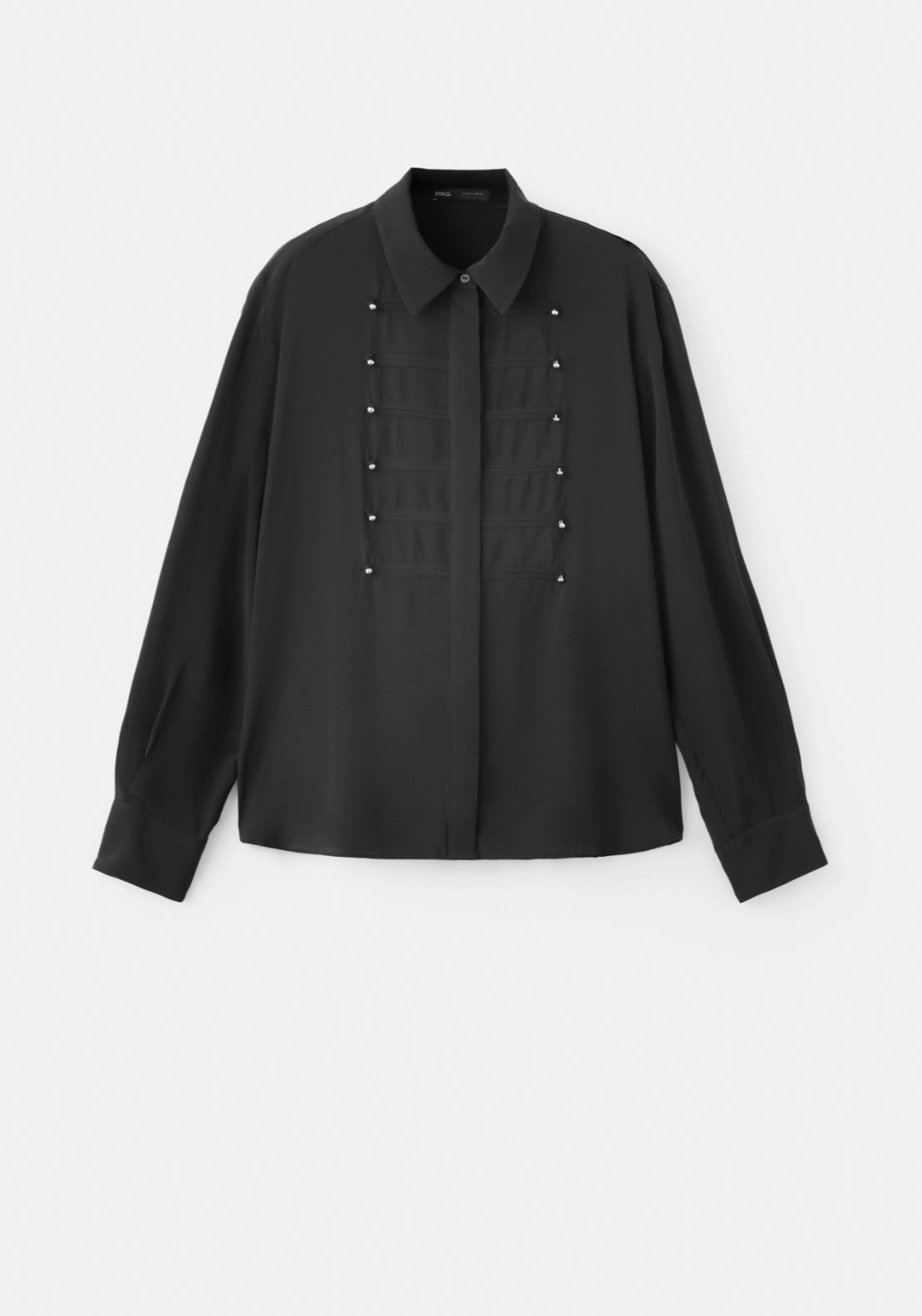 Blouse Long Sleeve With Studs - Black