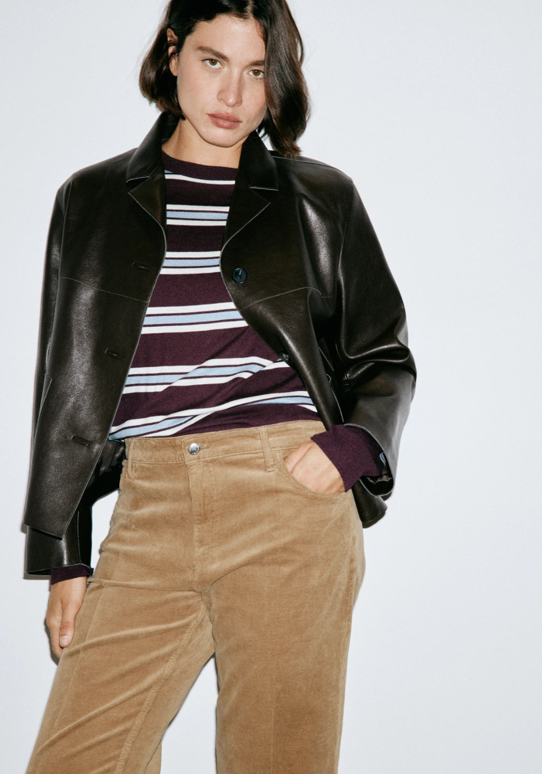 Flare Corduroy Jeans - Brown