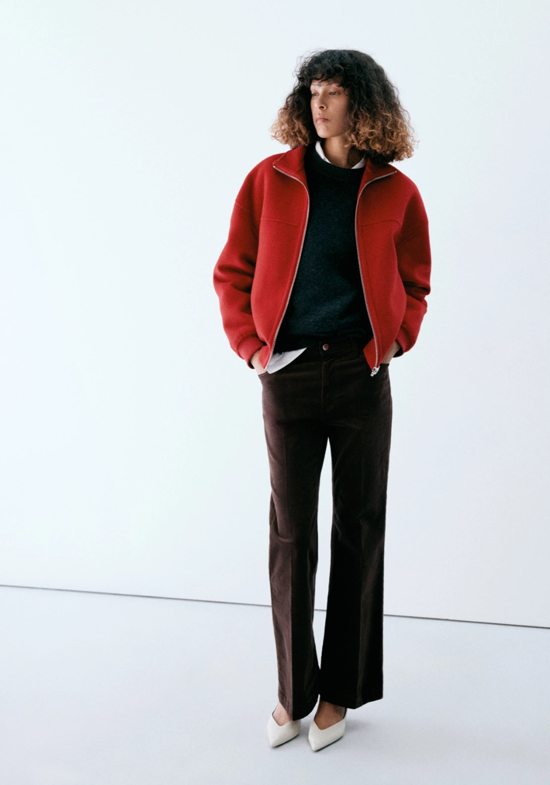 Flare Corduroy Jeans - Brown