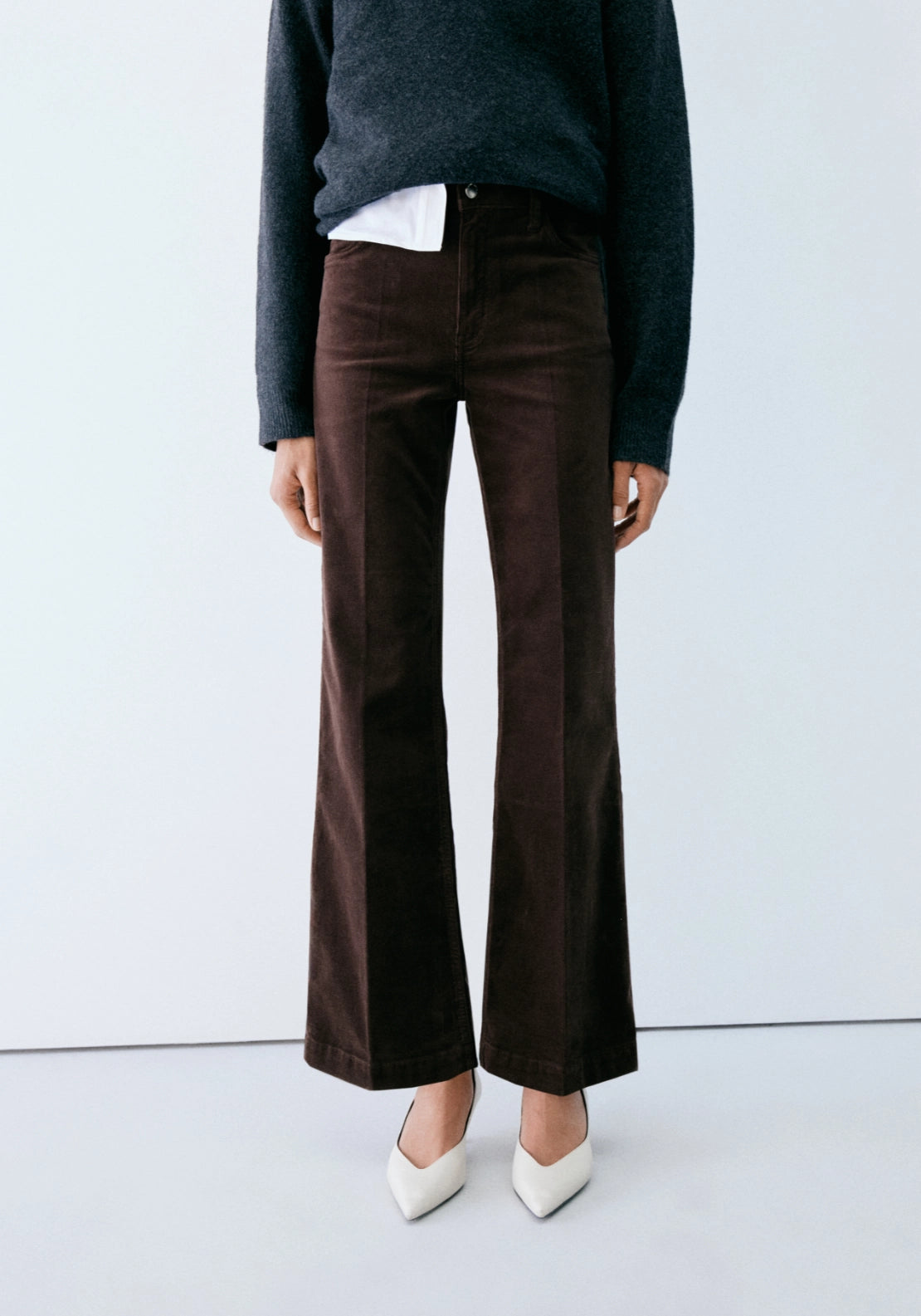 Flare Corduroy Jeans - Brown