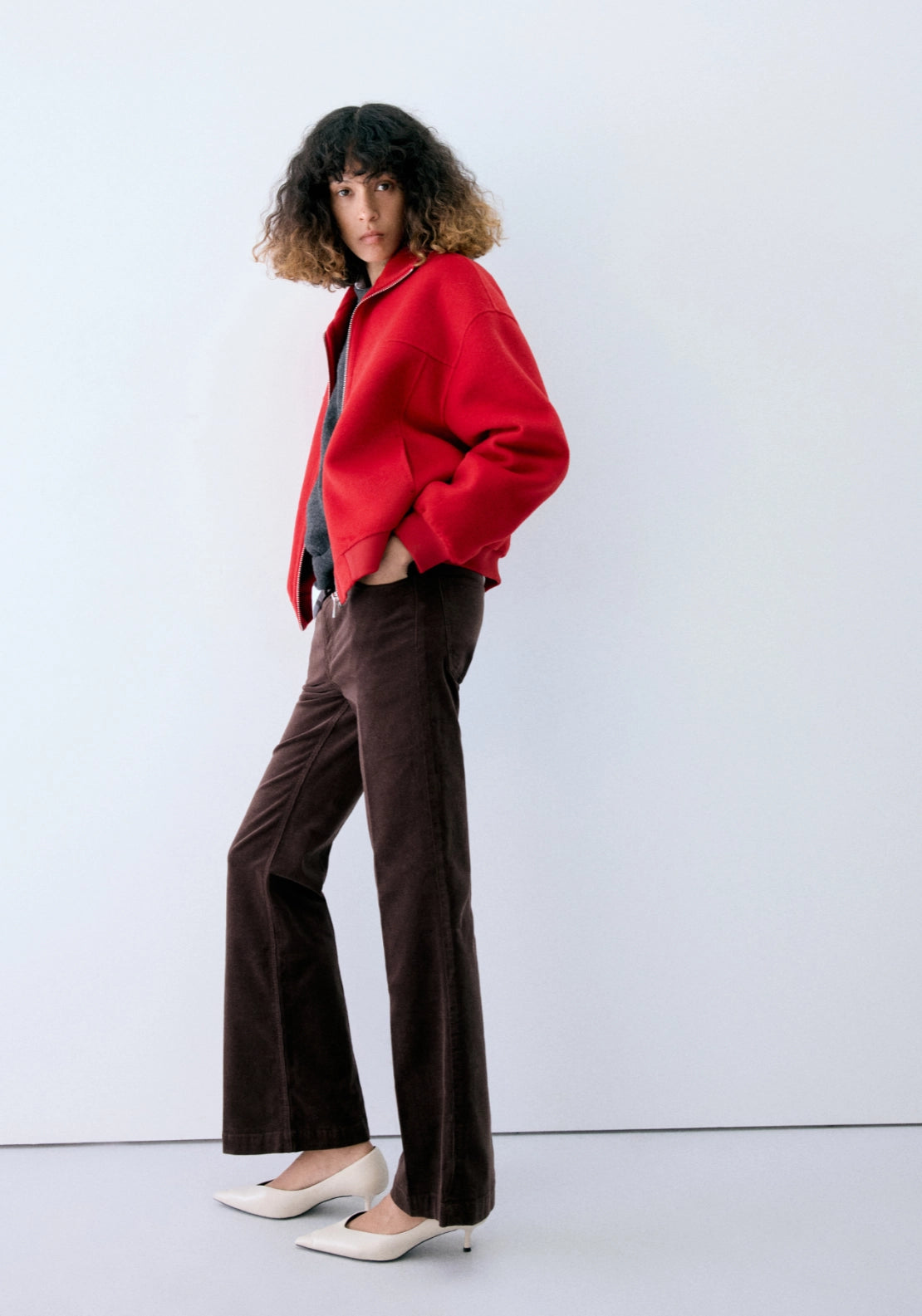 Flare Corduroy Jeans - Brown