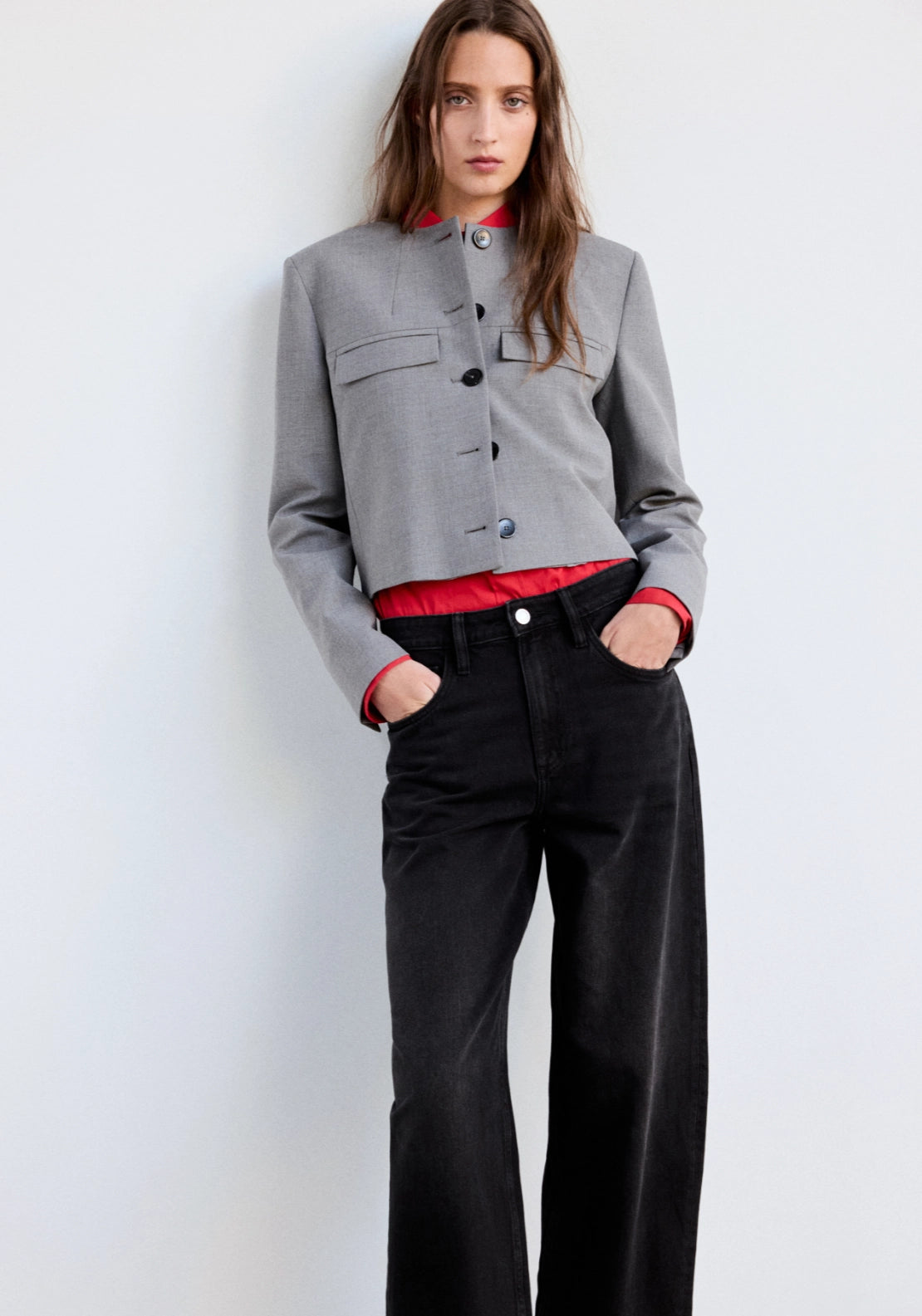 Balloon Denim Jeans - Denim Grey