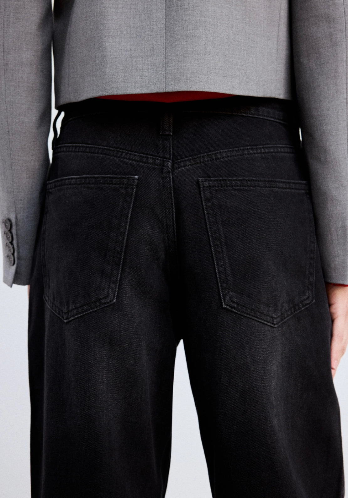 Balloon Denim Jeans - Denim Grey