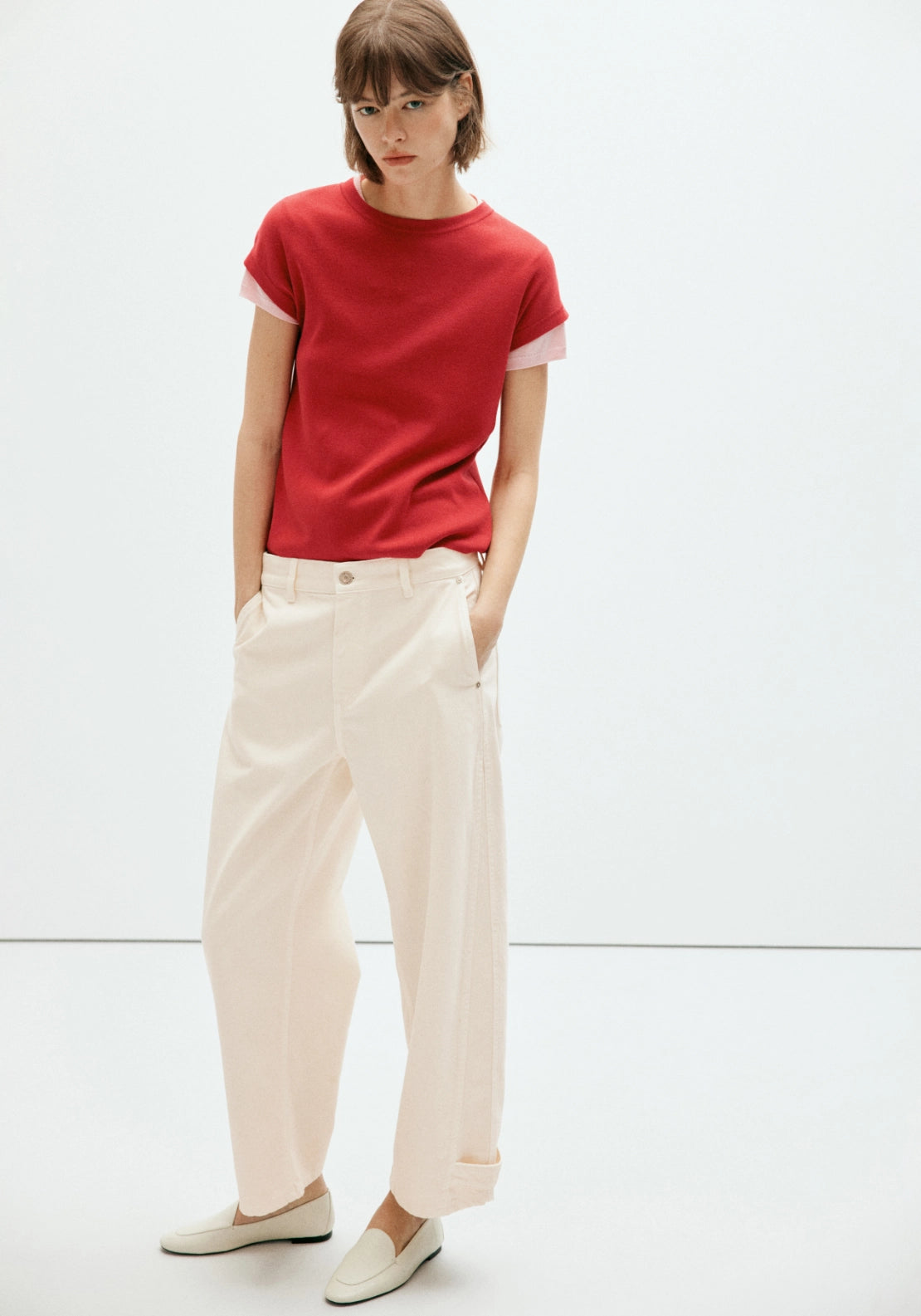 Cotton Short Sleeve T-Shirt - Red