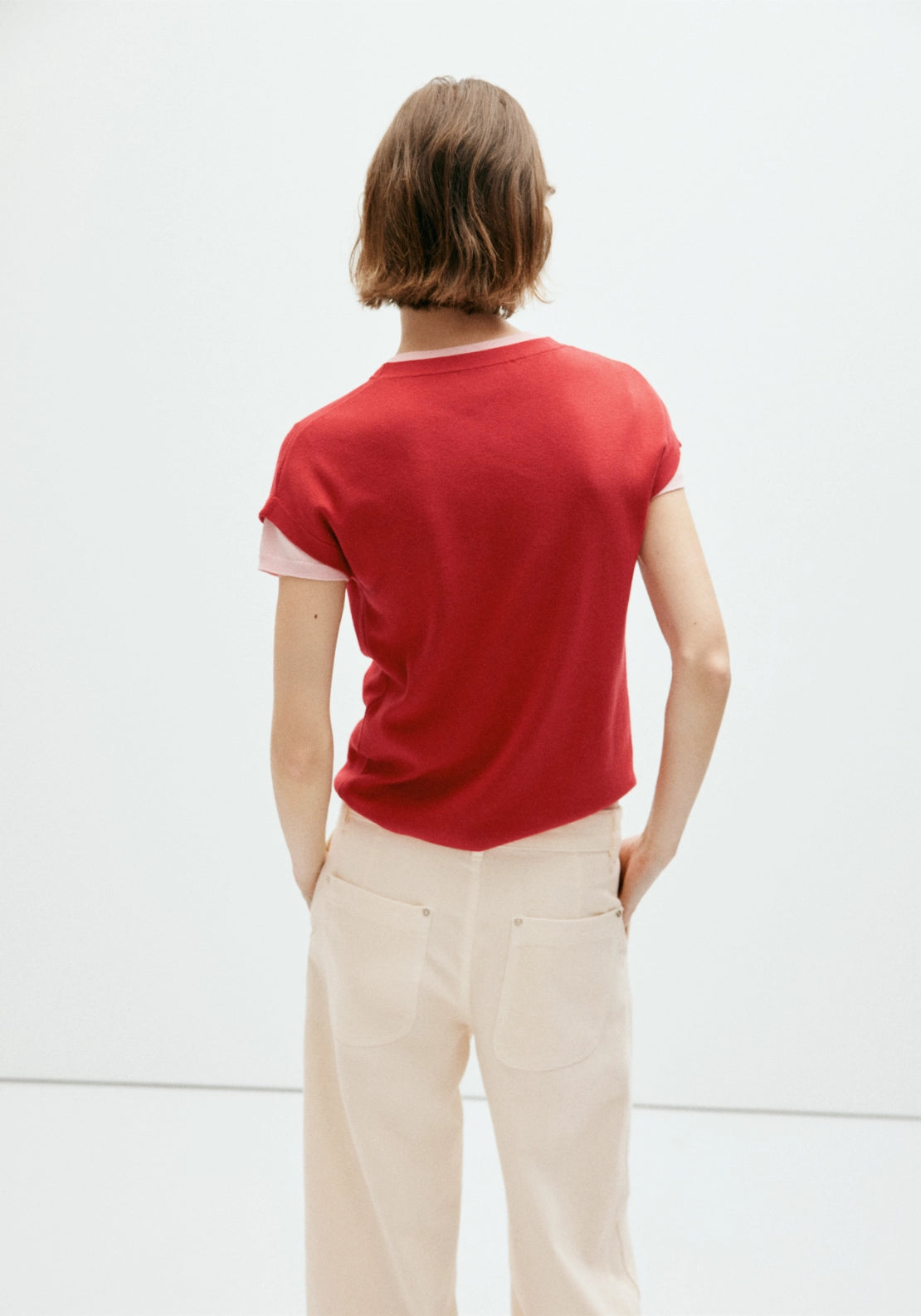 Cotton Short Sleeve T-Shirt - Red