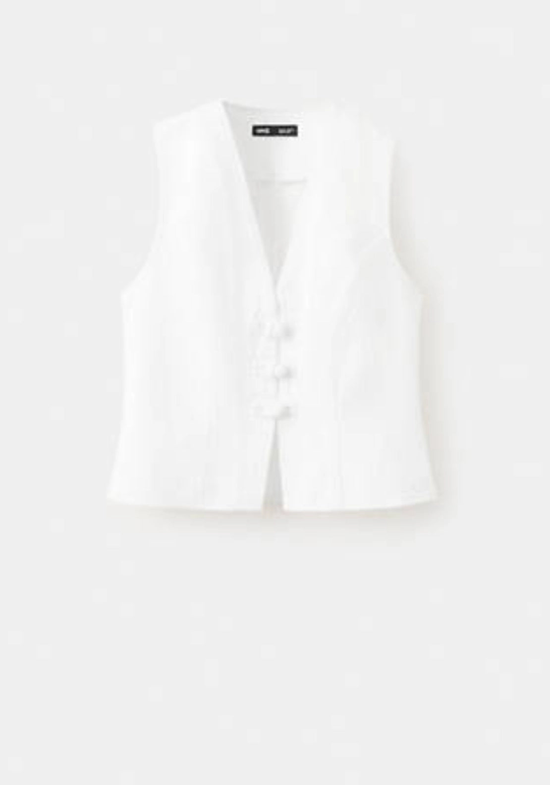 Denim Top With Front Toggles - White