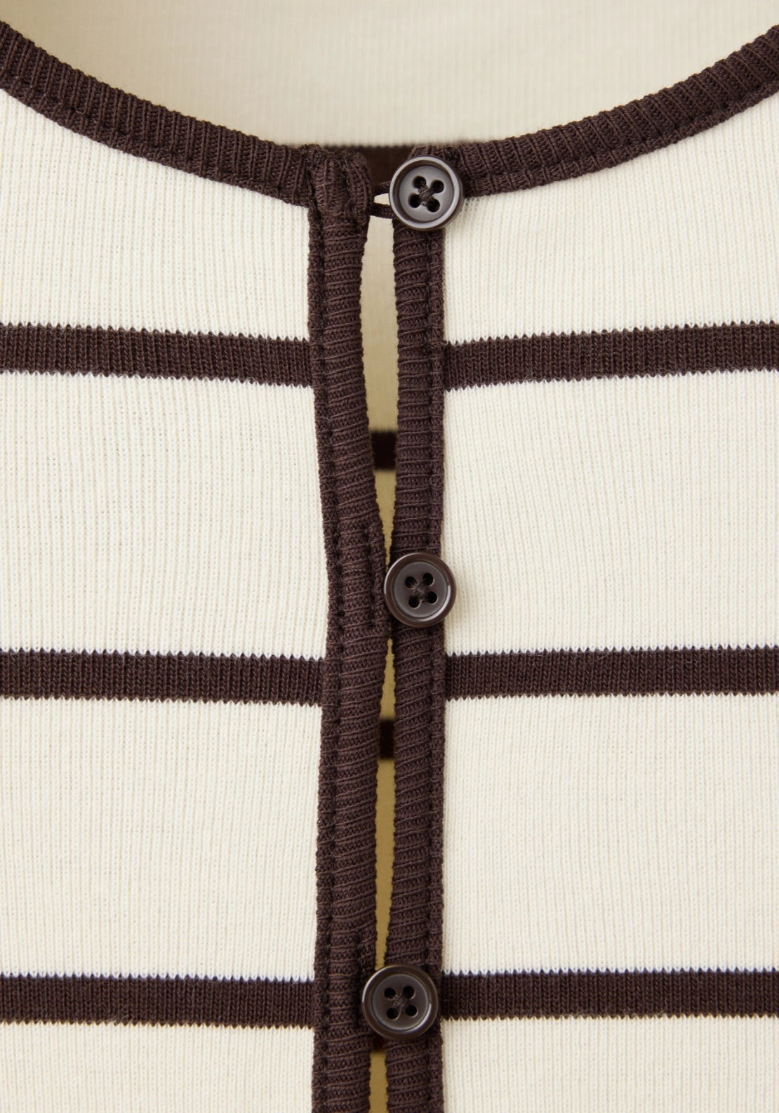 Stripped Knit Cardigan - Cream