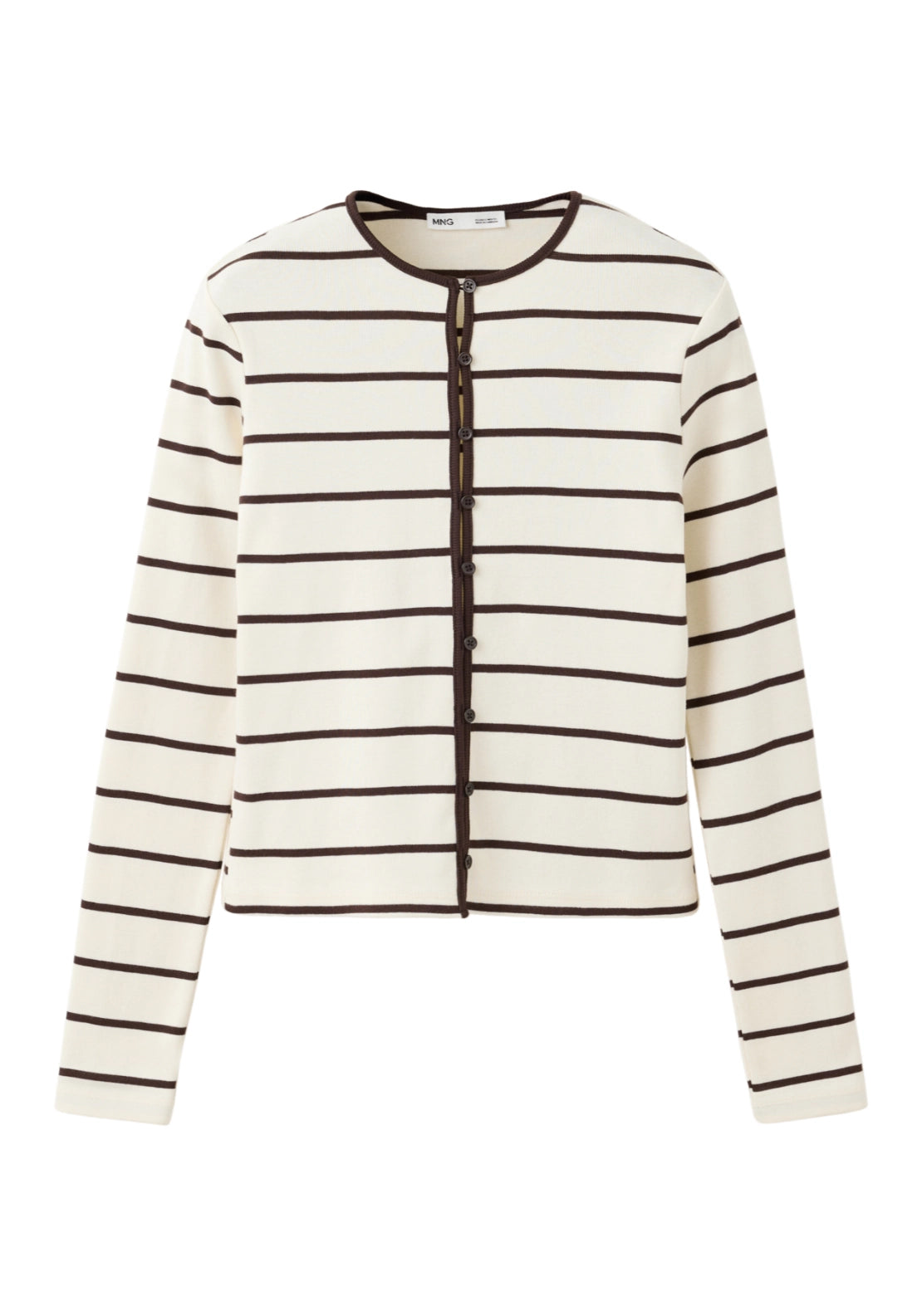 Stripped Knit Cardigan - Cream