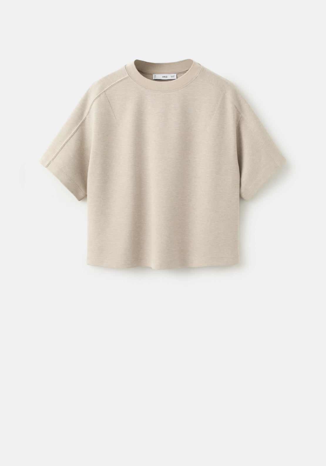 T-Shirt With Seam Detail - Beige