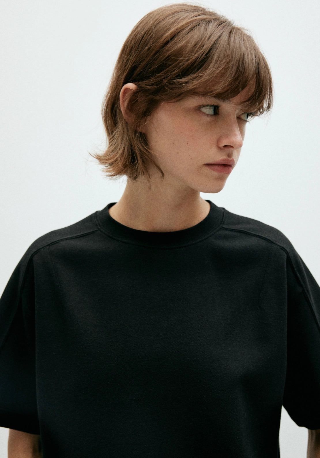 T-Shirt With Seam Detail - Black