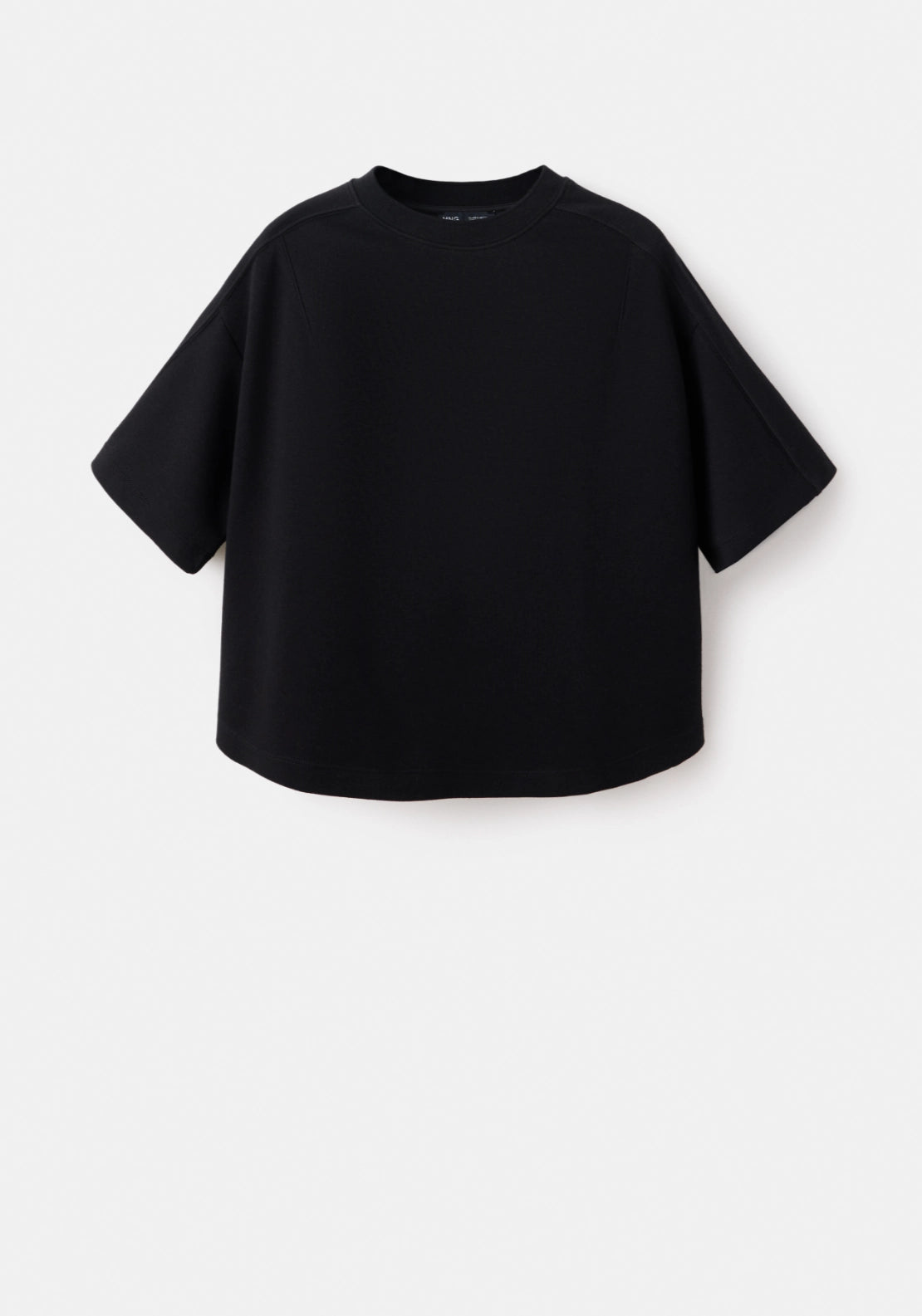 T-Shirt With Seam Detail - Black